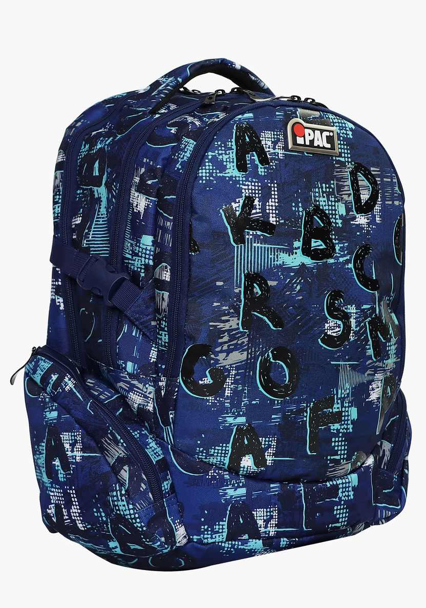 Simba iPac Printed Backpack with Adjustable Straps and Zip Closure-Backpacks-image-1
