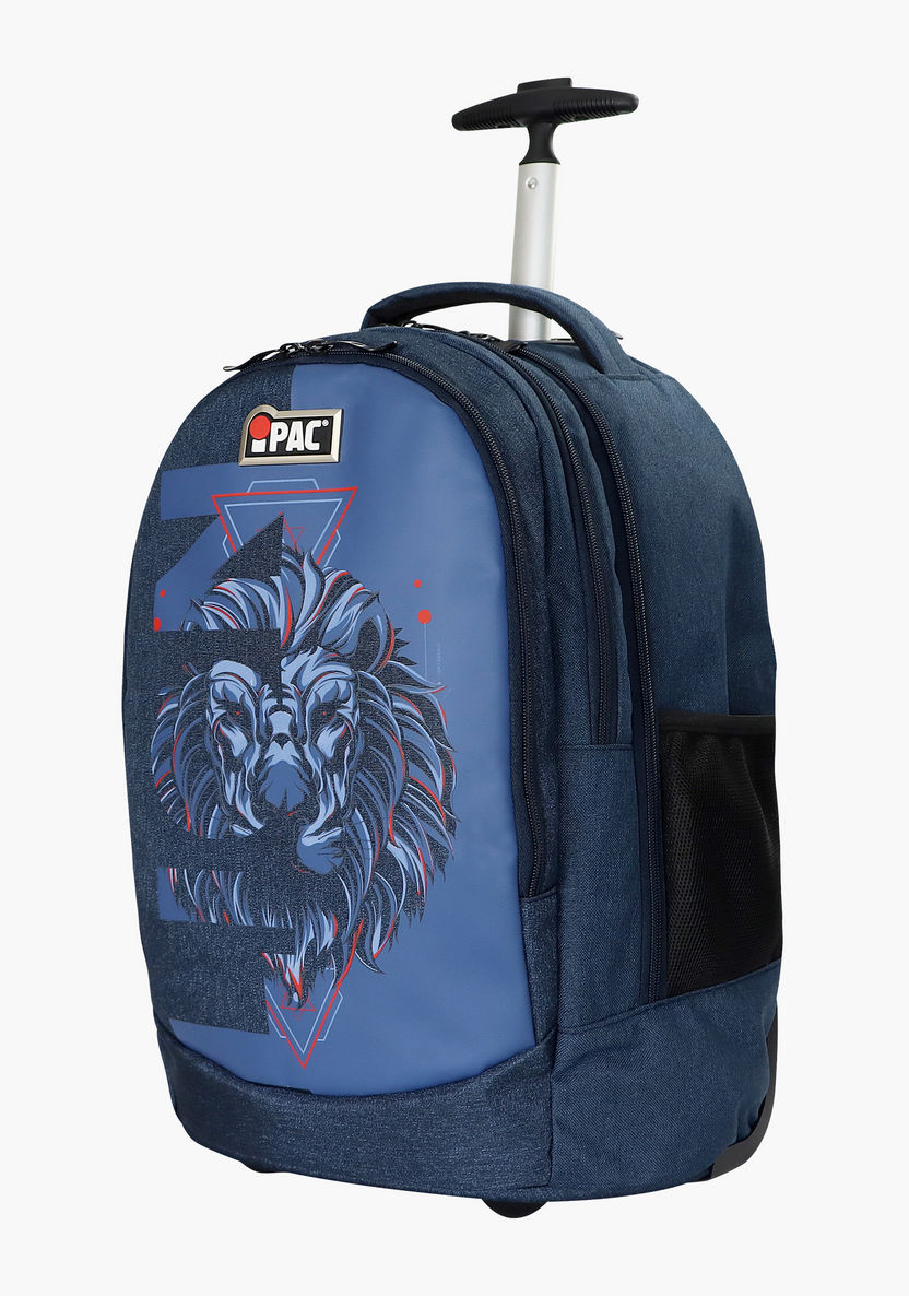 iPac Lion Print Trolley Backpack with Retractable Handle-Trolleys-image-2