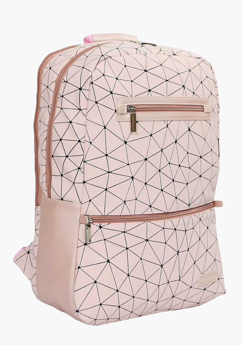 Fusion Printed Backpack with Adjustable Straps and Zip Closure-Backpacks-image-1