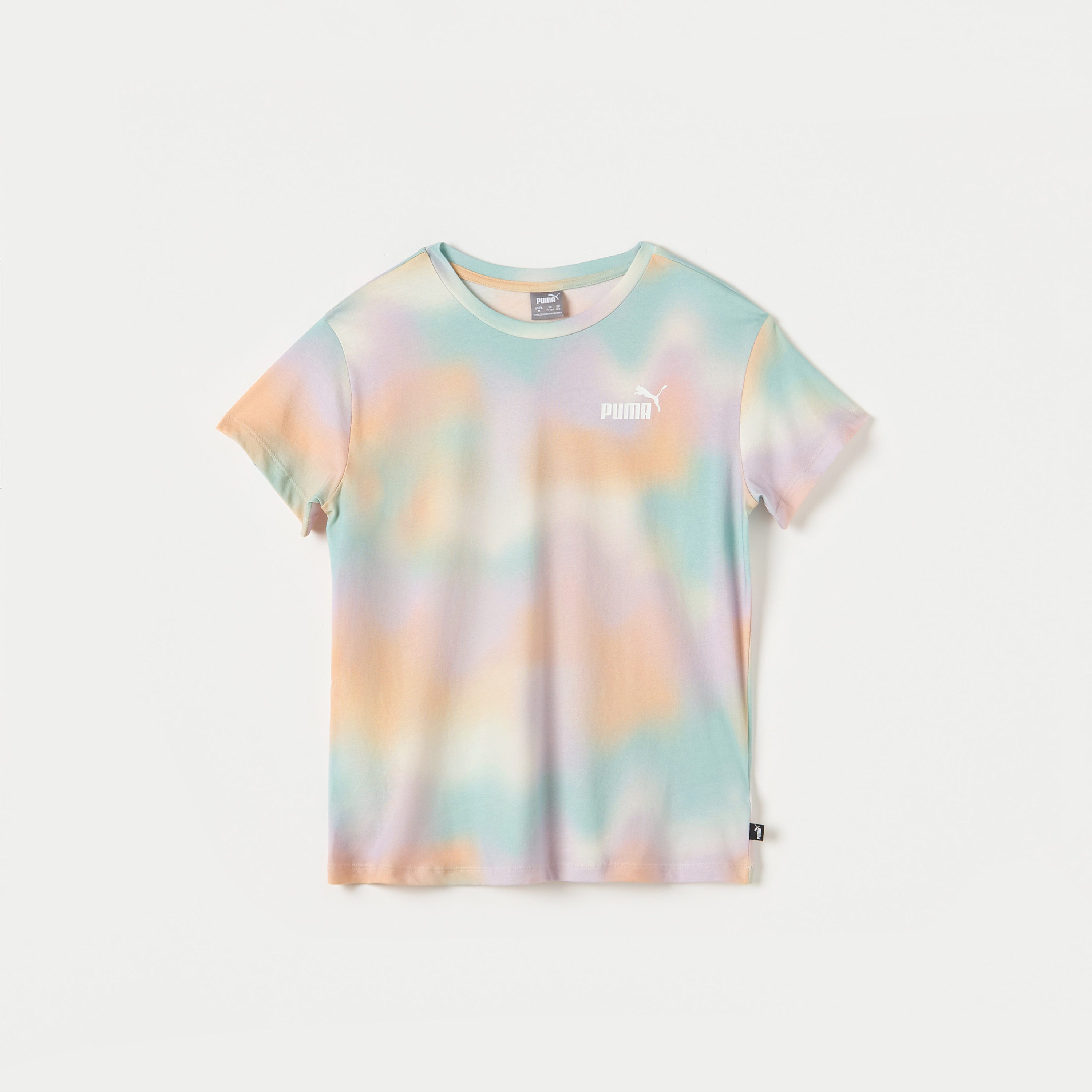 Buy PUMA Tie Dye Print T shirt with Short Sleeves Online Babyshop Kuwait