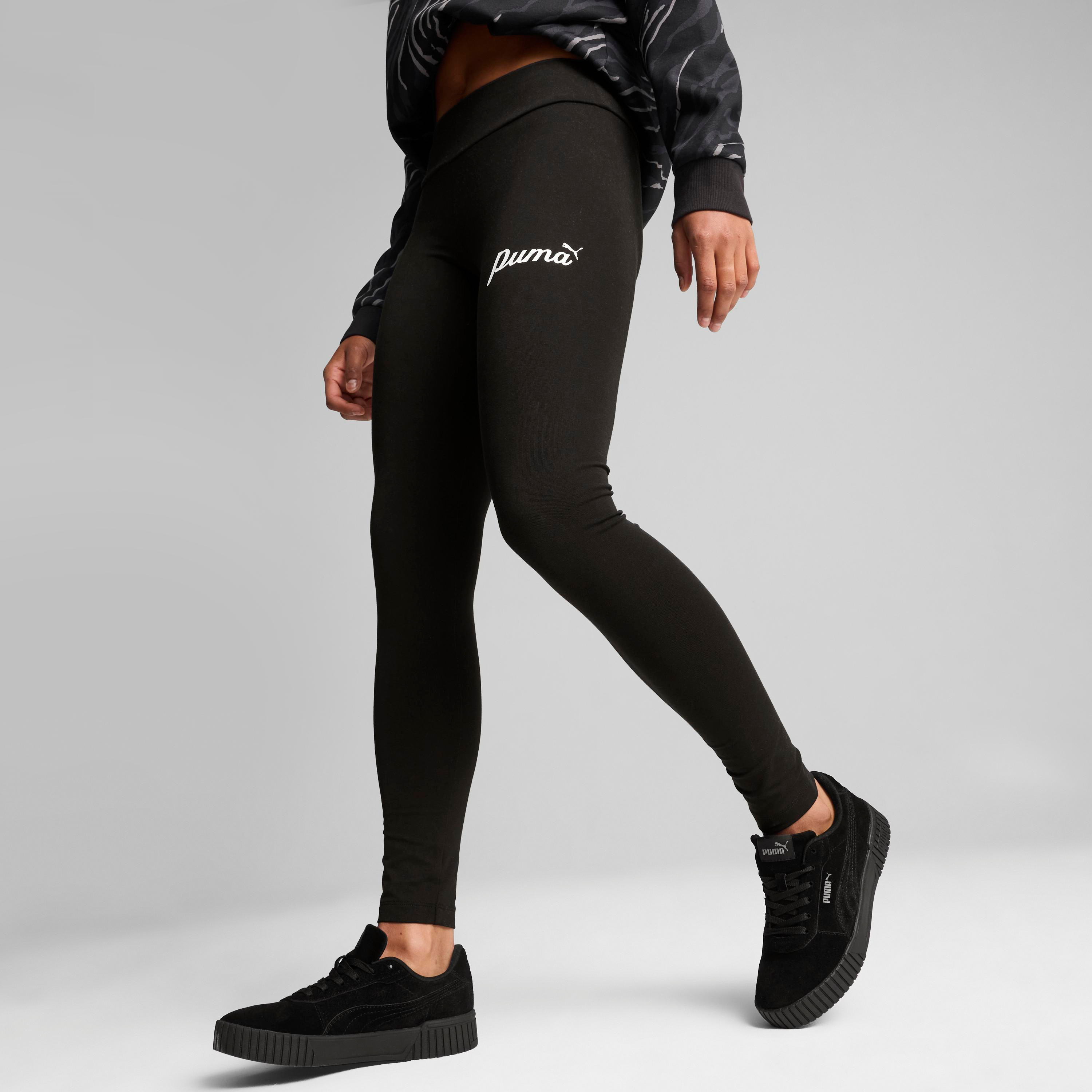 Puma Women's ESS+ Script Leggings 68153501 | OE-women-clothing-bottoms-leggings-image-1