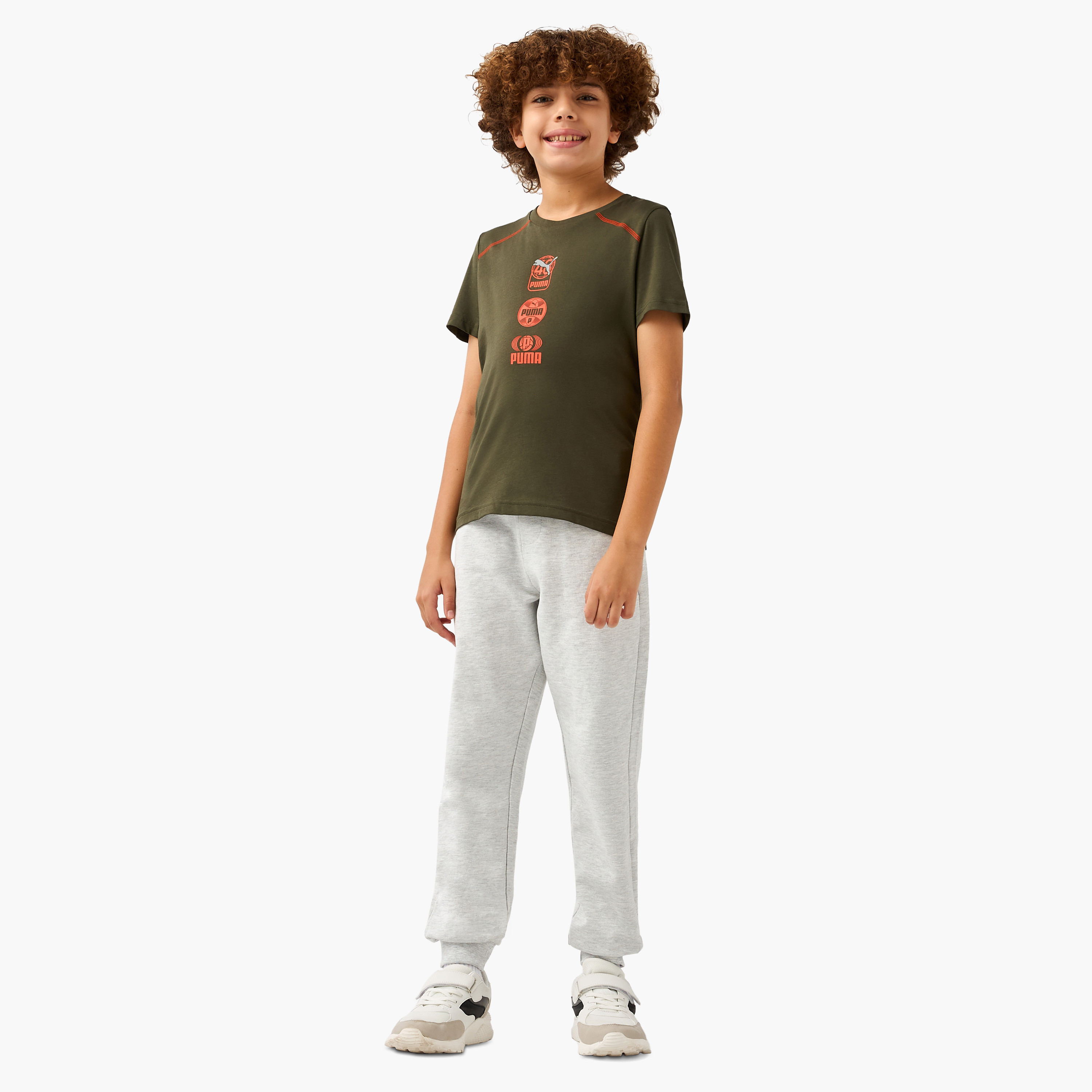 PUMA Logo Print T-shirt with Short Sleeves-boys-clothing-sportswear-tops-image-2