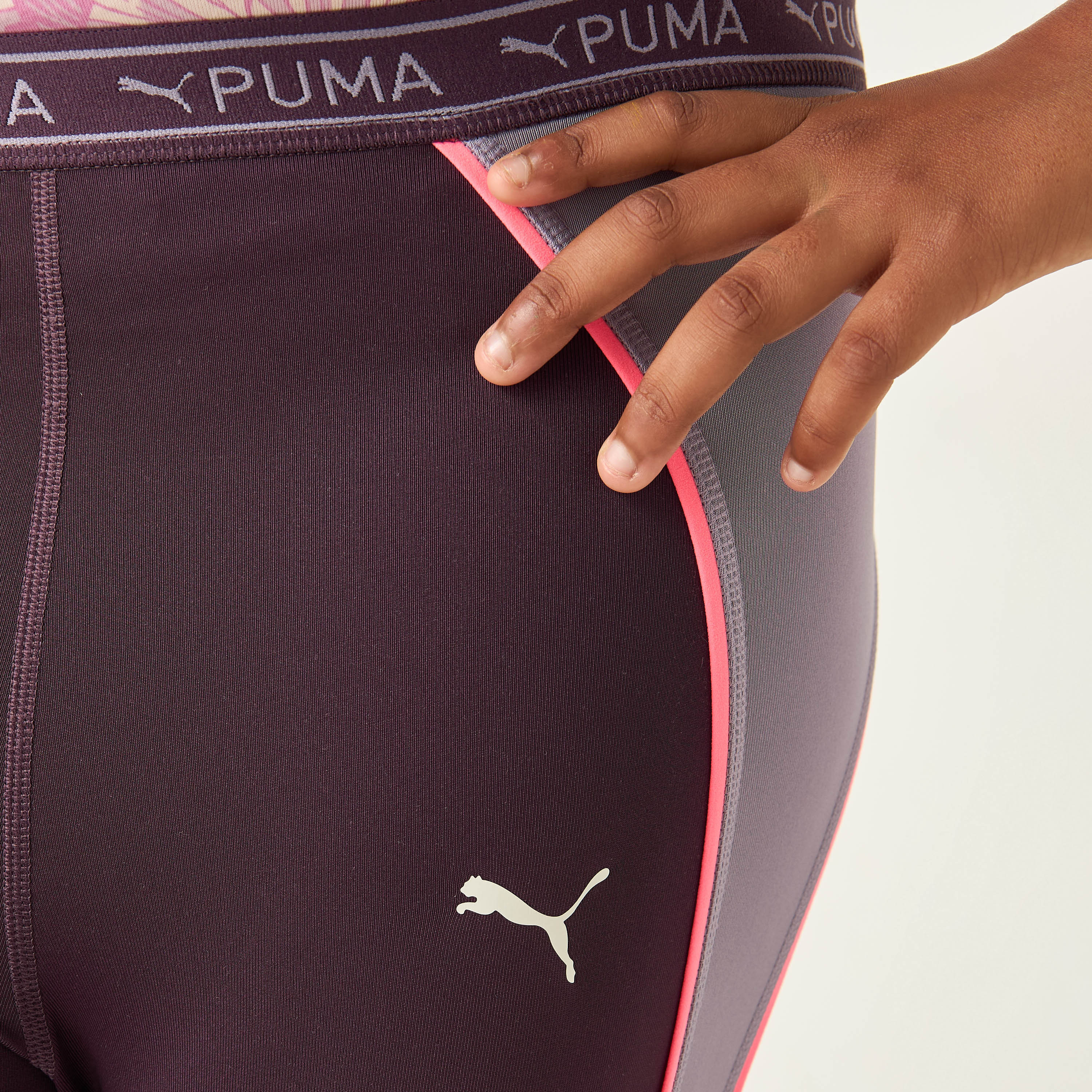 PUMA Panelled Leggings with Elasticated Waistband-girls-clothing-sportswear-bottoms-image-4
