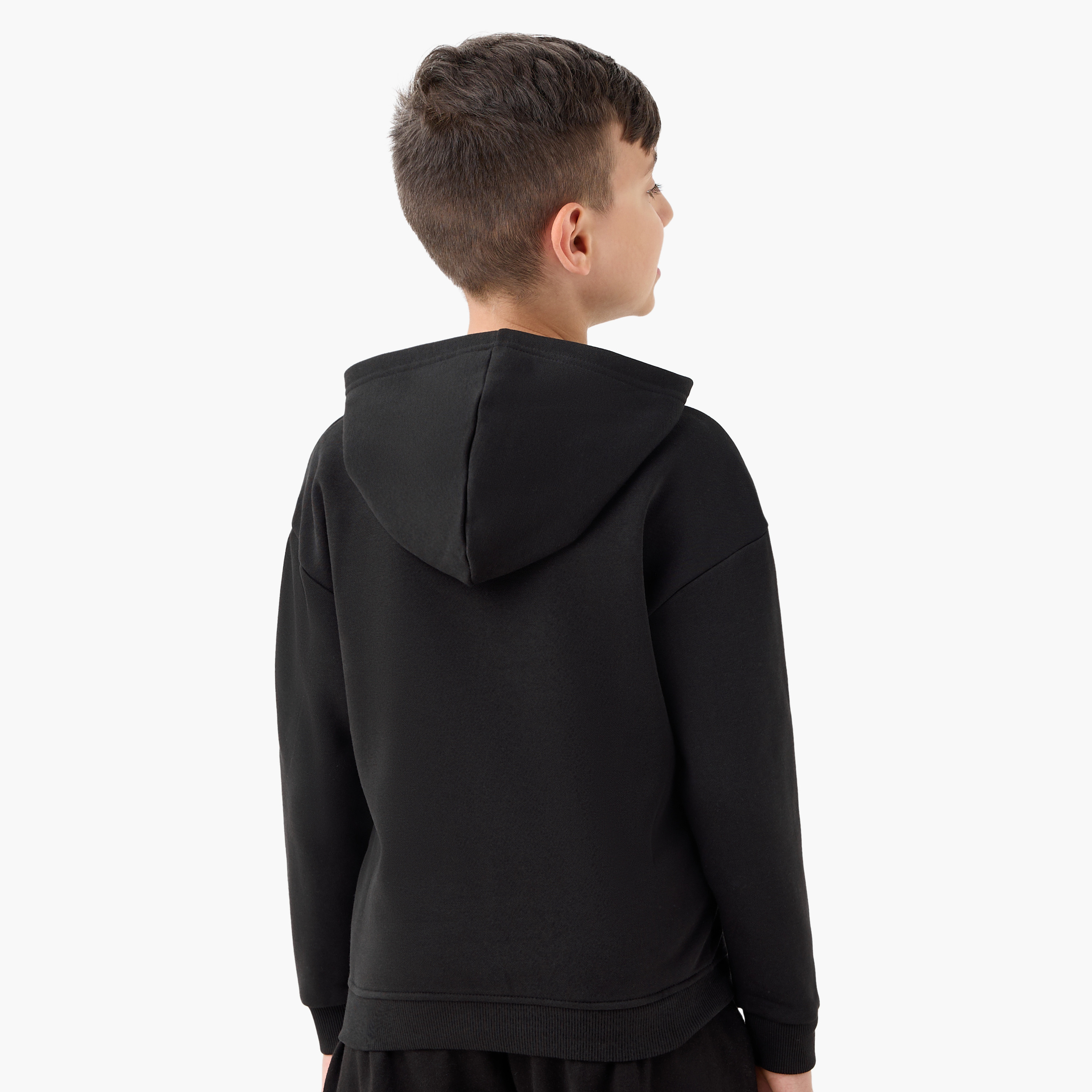 PUMA Logo Print Hoodie with Long Sleeves and Kangaroo Pocket-girls-clothing-winterwear-sweatshirts-image-3