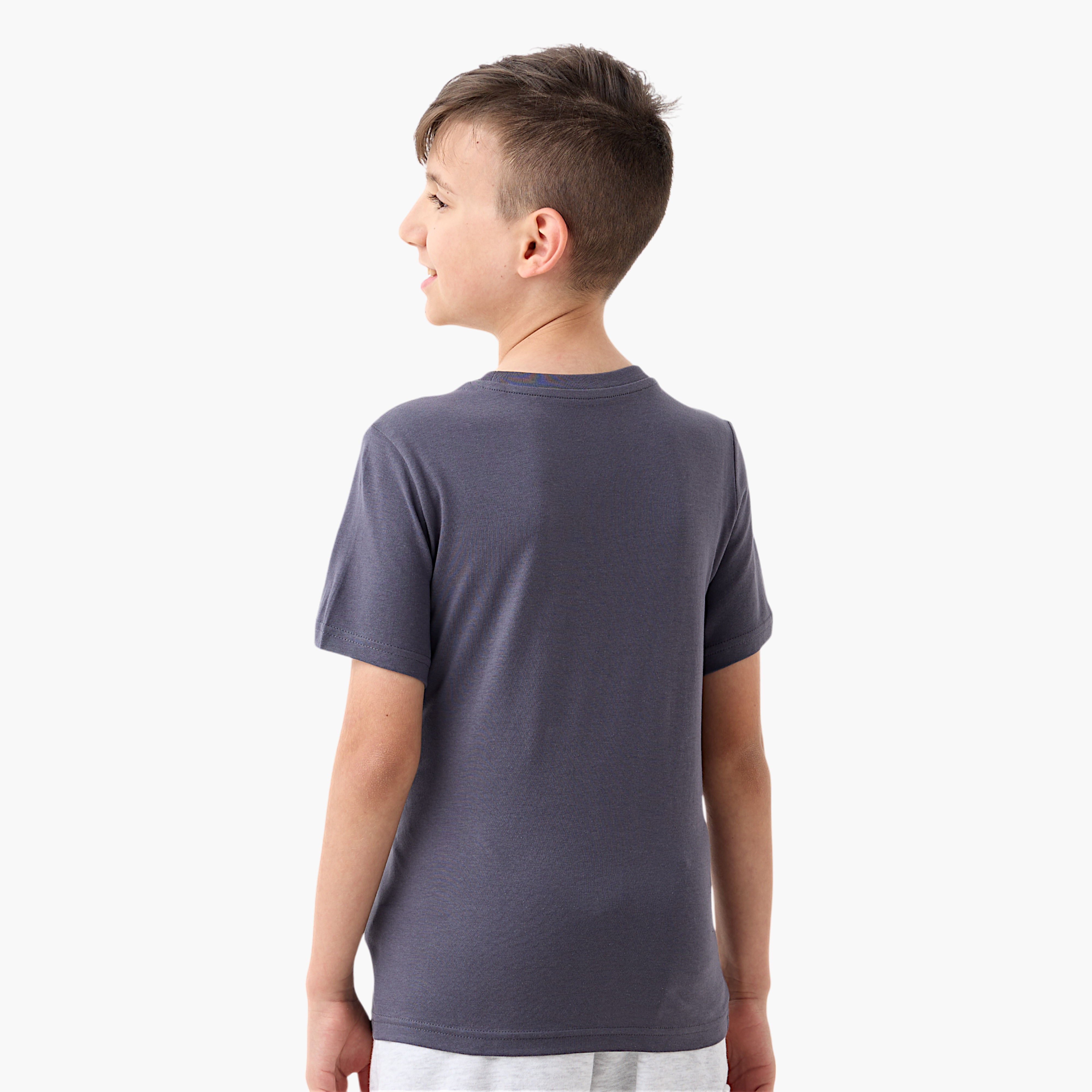 PUMA Logo Print T-shirt with Short Sleeves and Crew Neck-boys-clothing-sportswear-tops-image-3