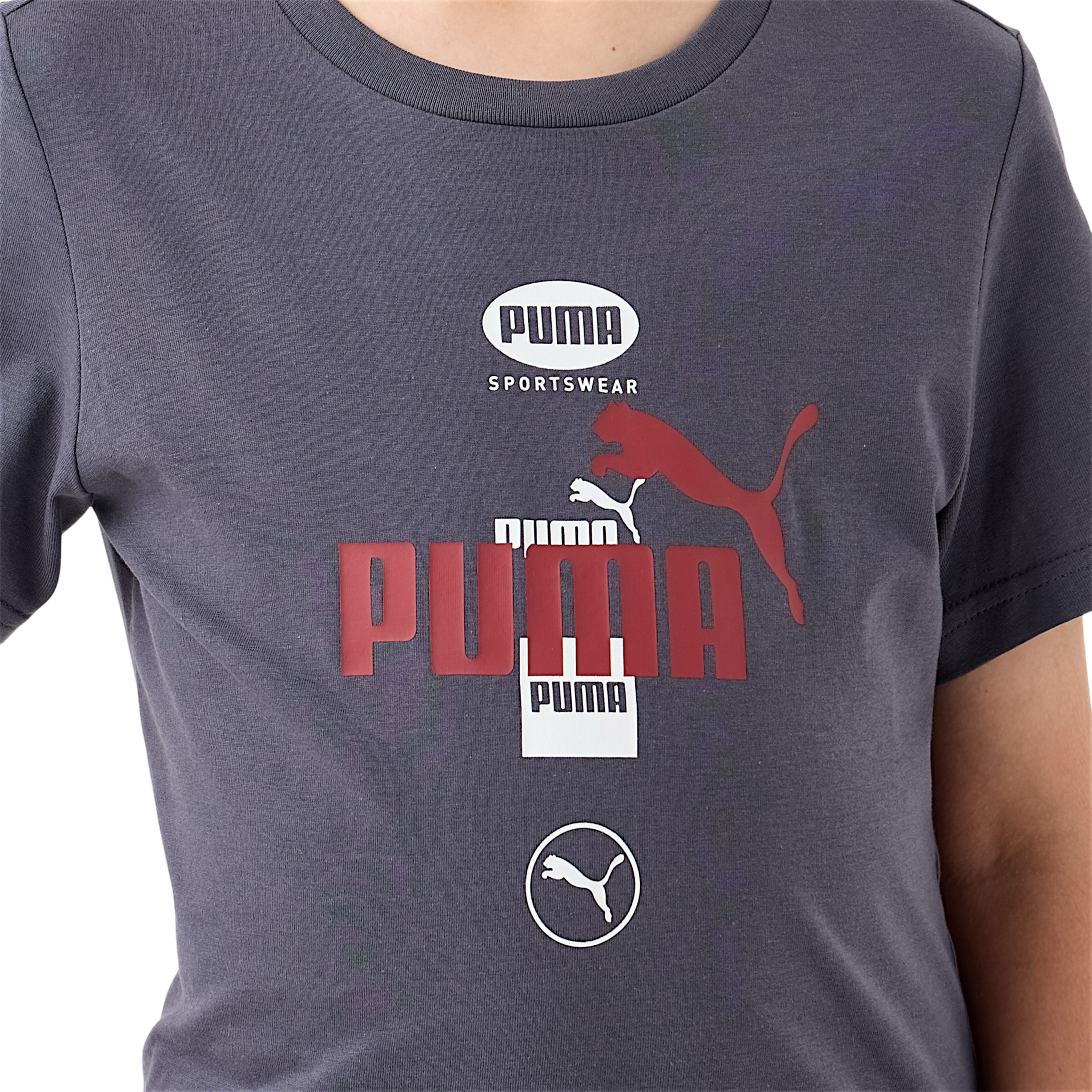 PUMA Logo Print T-shirt with Short Sleeves and Crew Neck-boys-clothing-sportswear-tops-image-4