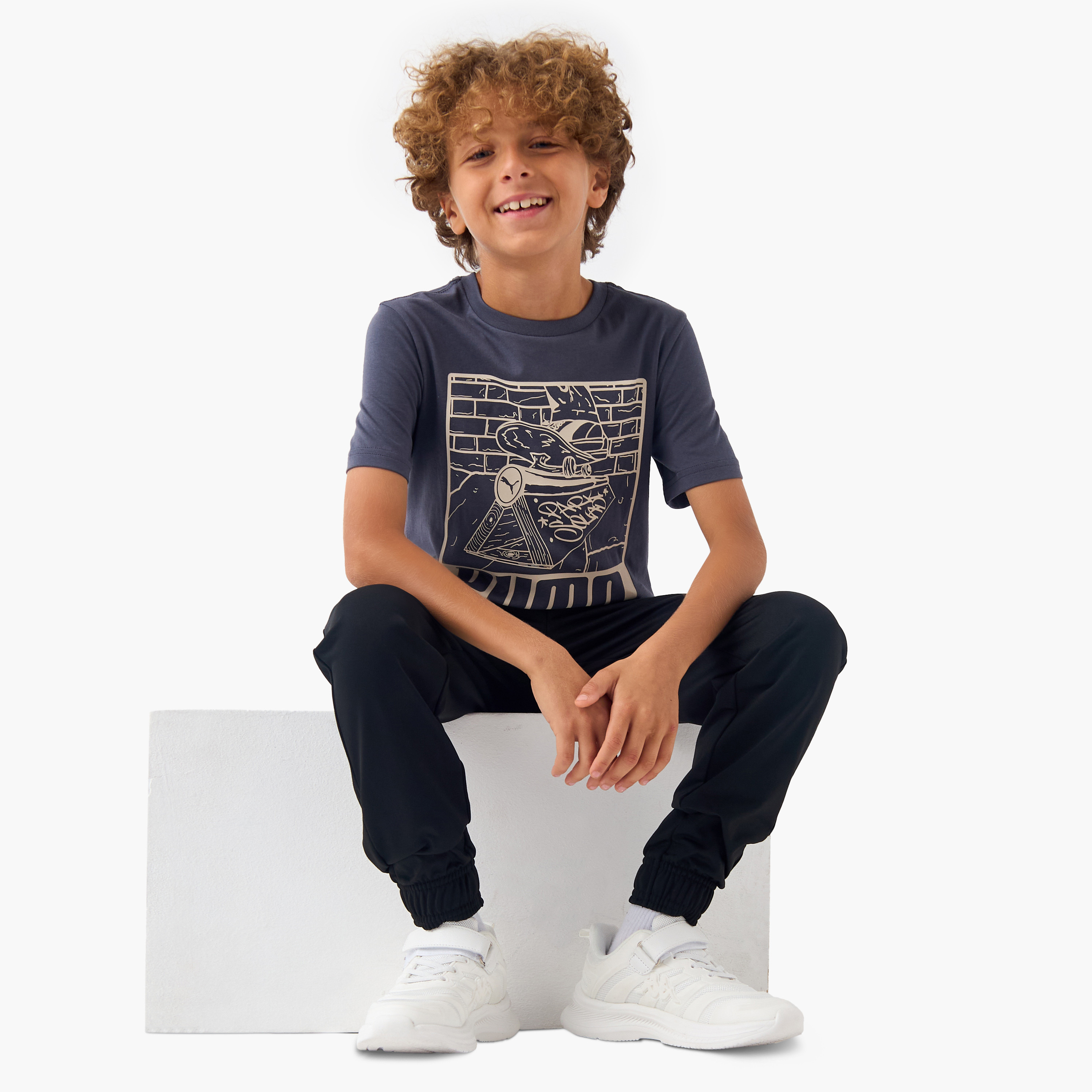 Puma Printed T-shirt with Round Neck and Short Sleeves-sports-boys-clothing-tops-image-2