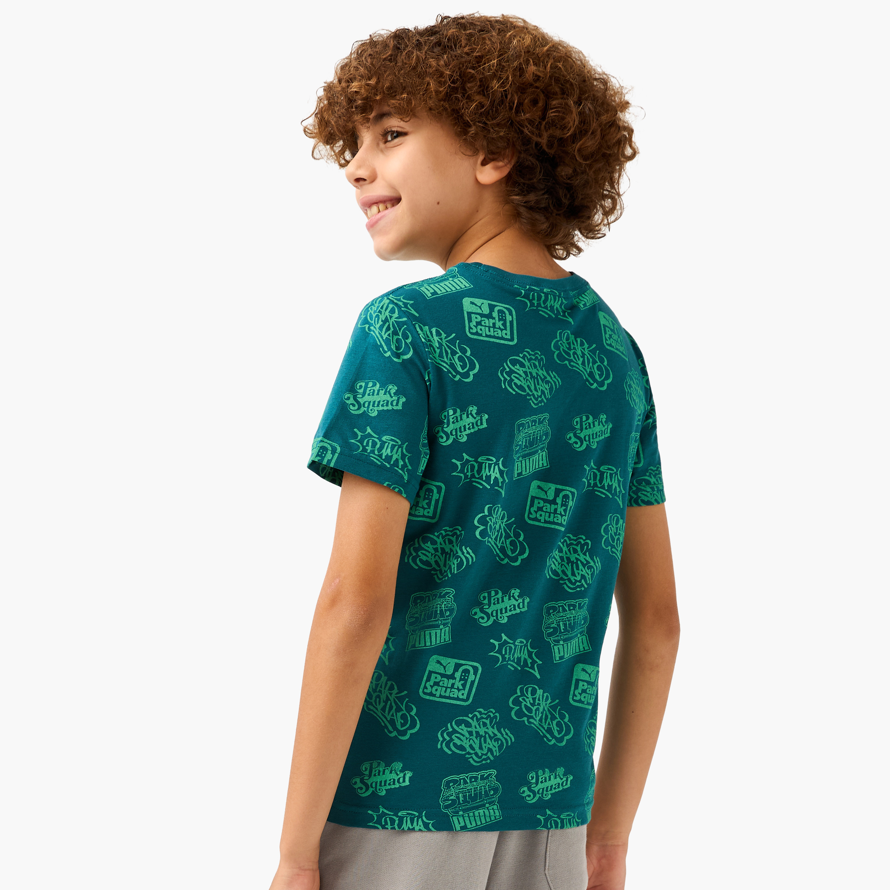 PUMA All-Over Print T-shirt with Short Sleeves-boys-clothing-sportswear-tops-image-3
