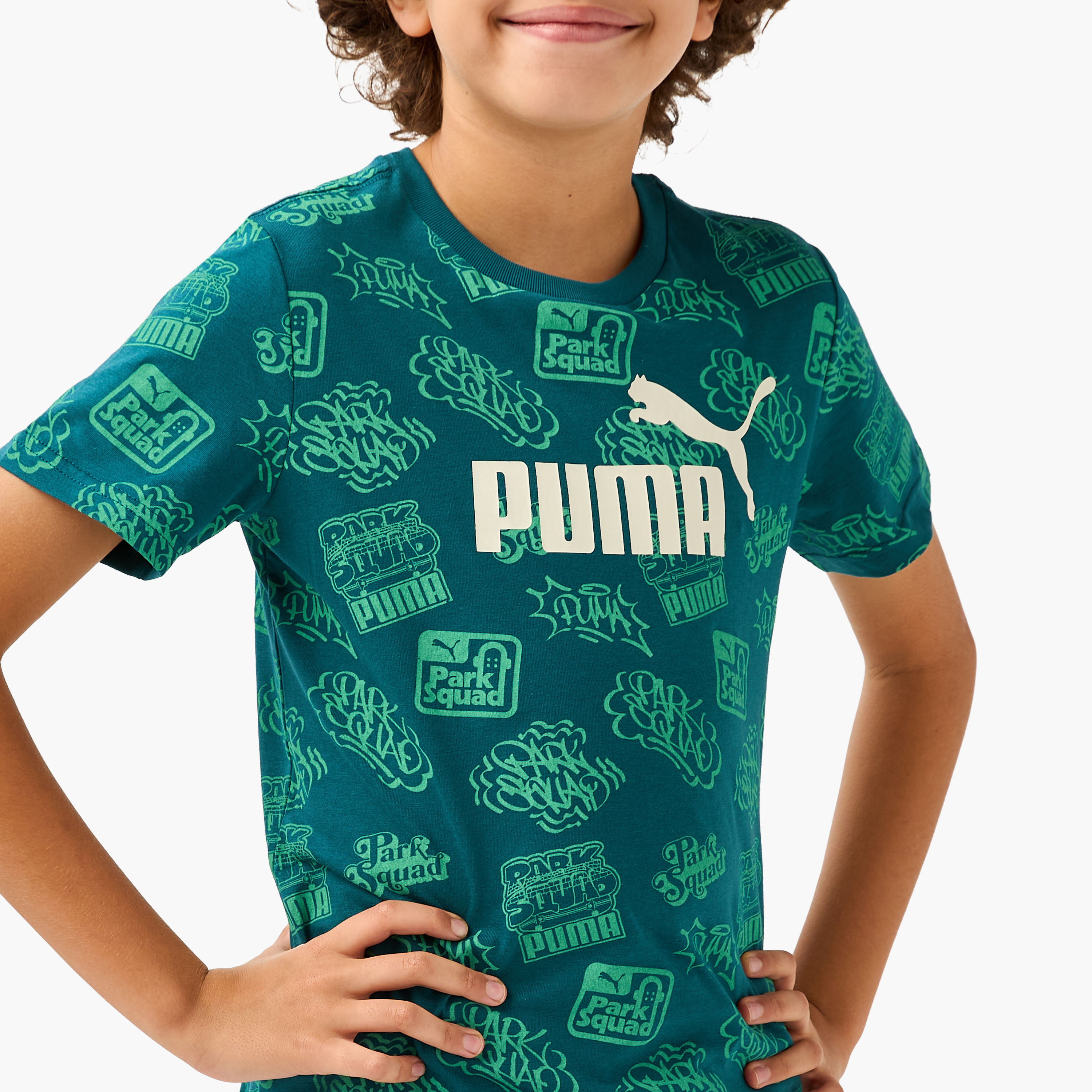 PUMA All-Over Print T-shirt with Short Sleeves-boys-clothing-sportswear-tops-image-4