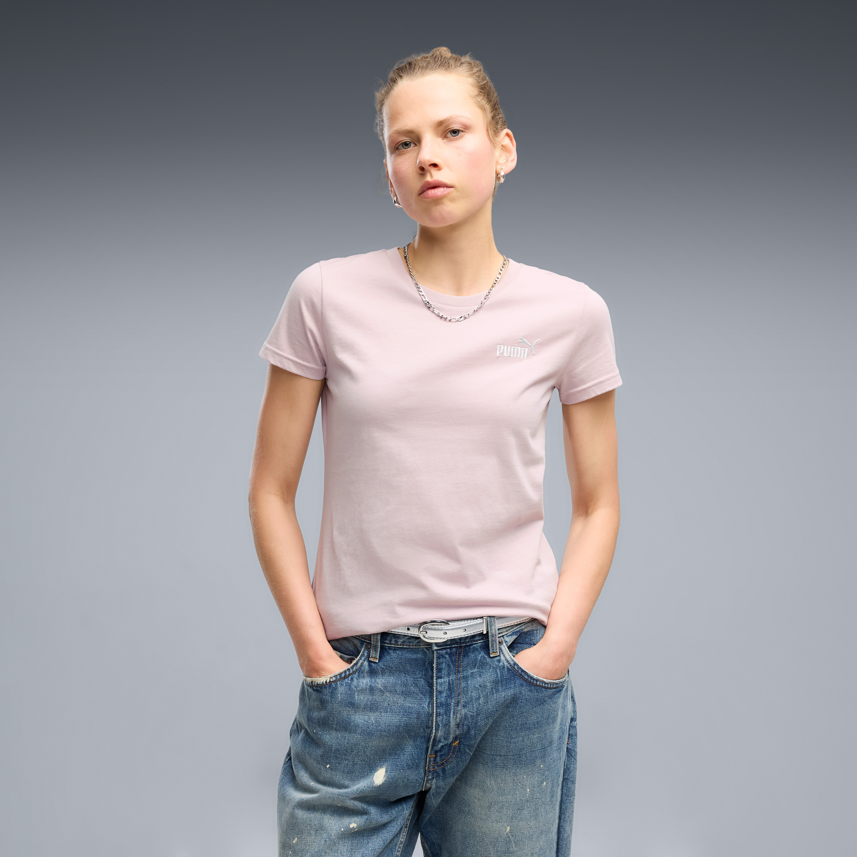 Puma Women's Essentials Small No. 1 Logo Tee 682373 | OE-sports-women-clothing-tshirtsandvests-image-1