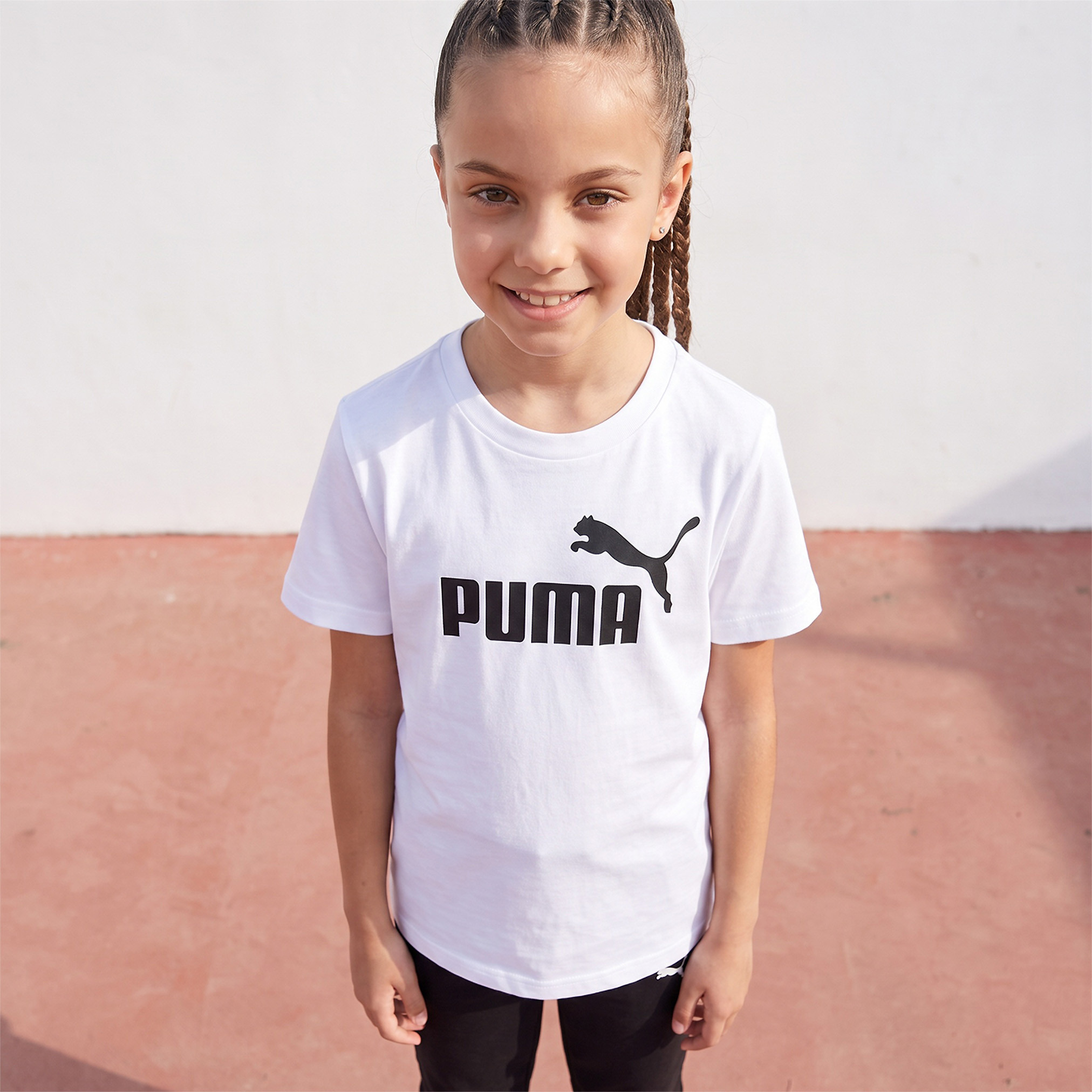 PUMA Crew Neck Short Sleeves T-Shirt with Logo Print-girls-clothing-tshirts-image-1