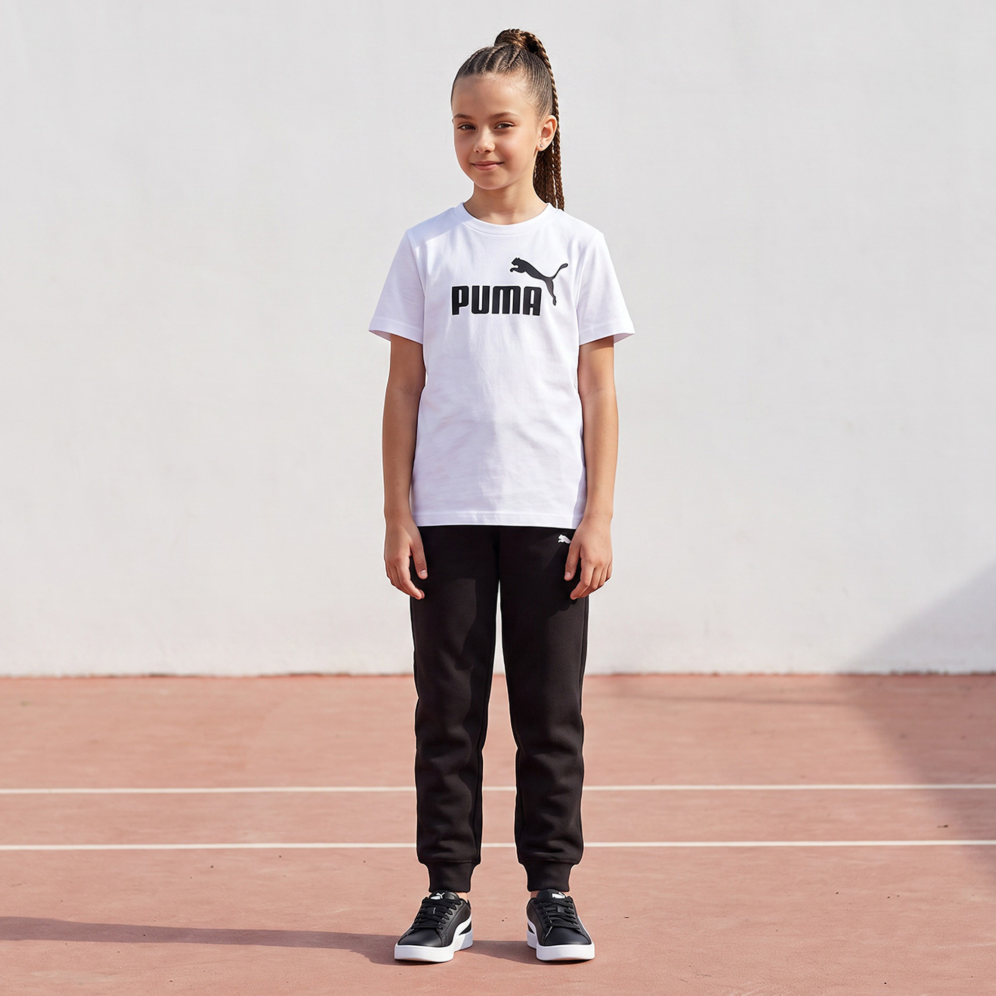 PUMA Crew Neck Short Sleeves T-Shirt with Logo Print-girls-clothing-tshirts-image-2