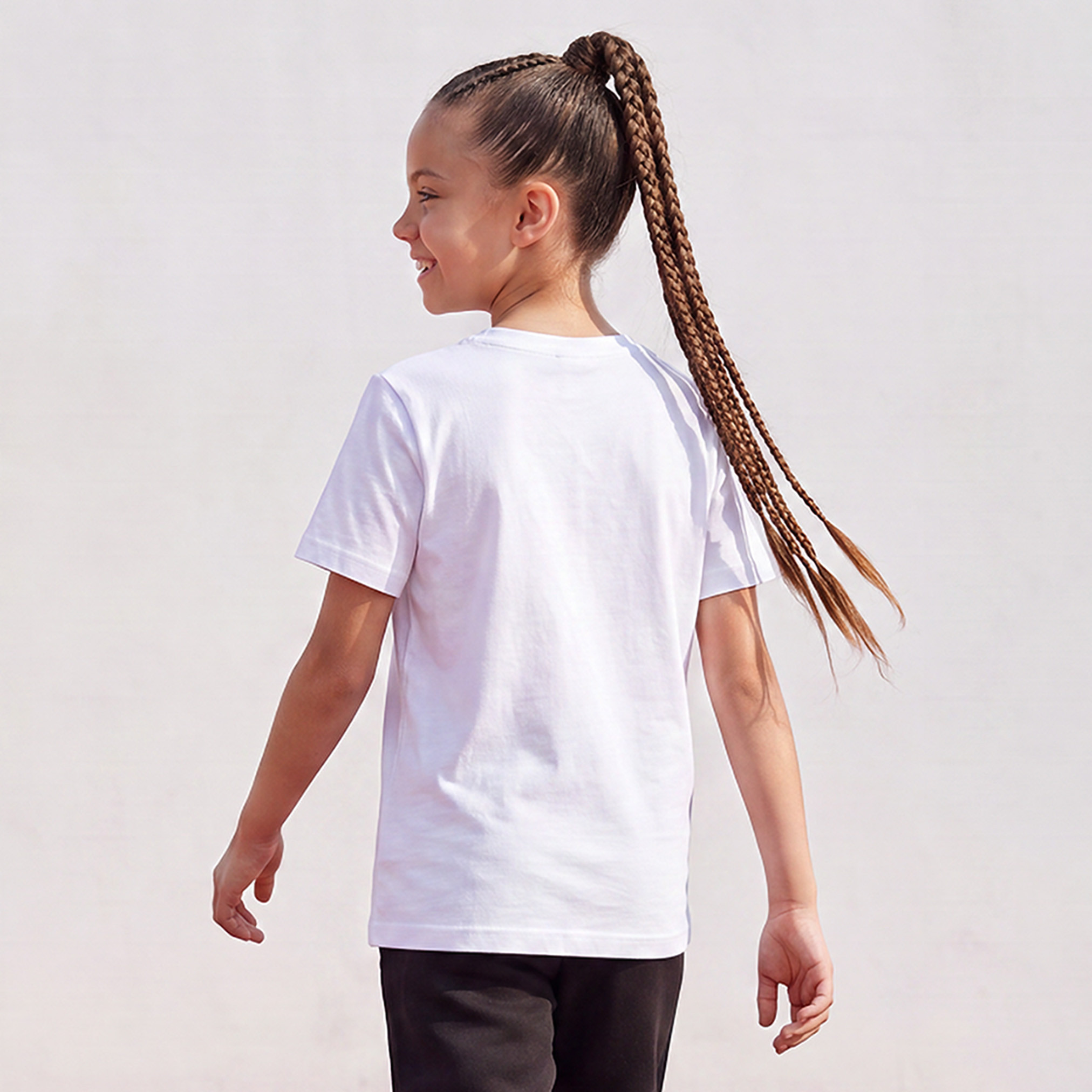 PUMA Crew Neck Short Sleeves T-Shirt with Logo Print-girls-clothing-tshirts-image-3