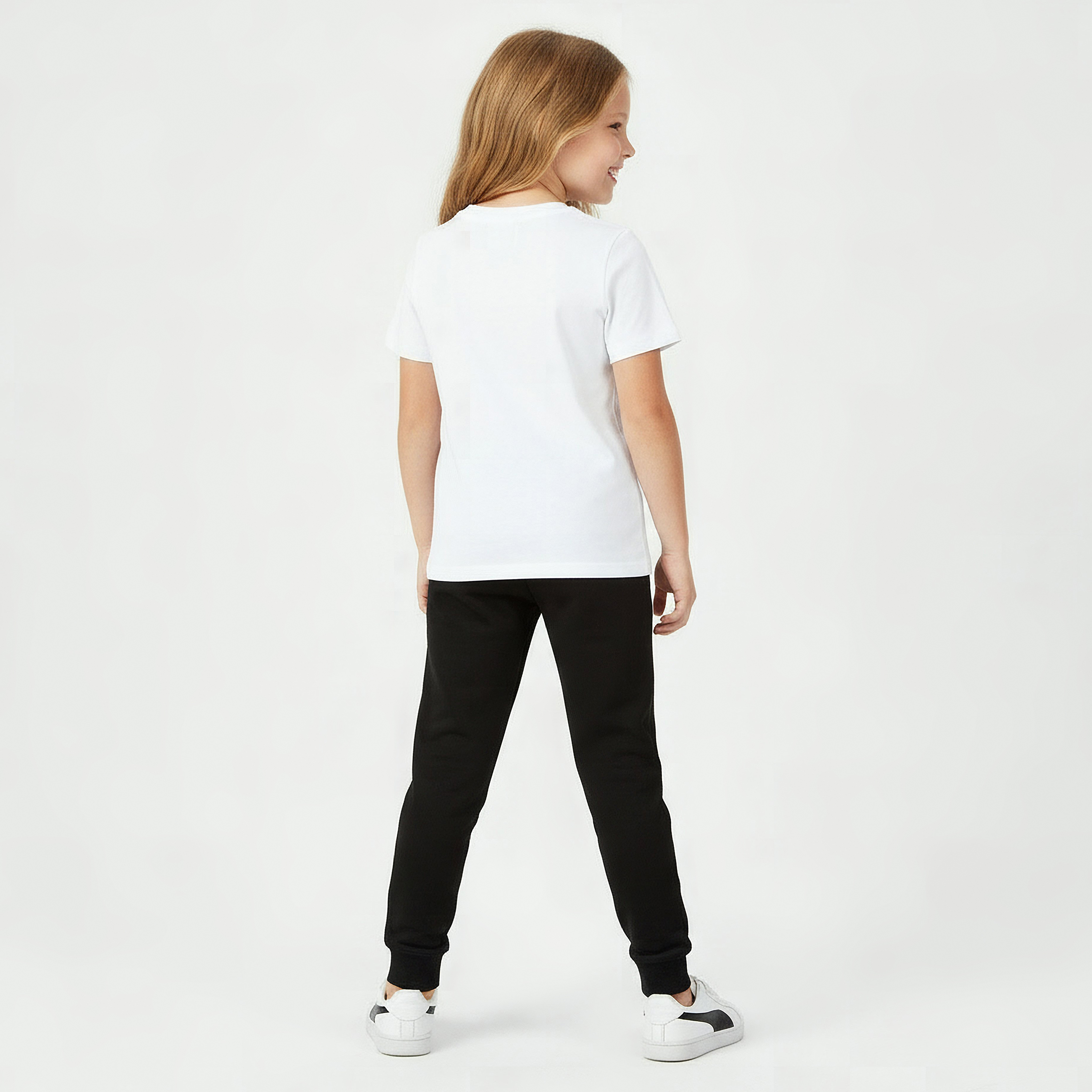 PUMA Round Neck Short Sleeves T-shirt with Logo Print-sports-girls-clothing-tops-image-3