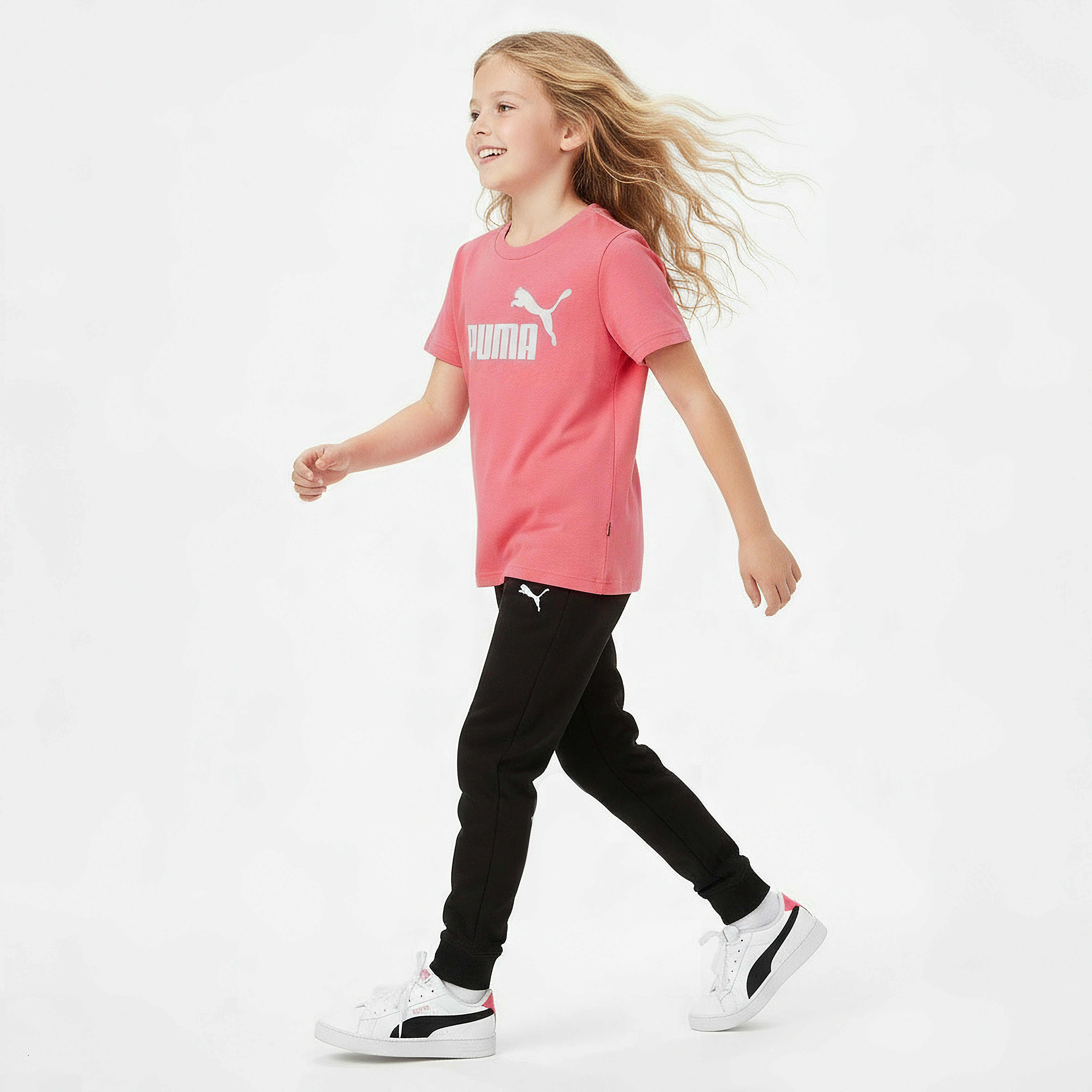 PUMA Round Neck Short Sleeves T-shirt with Logo Print-girls-clothing-tshirts-image-2