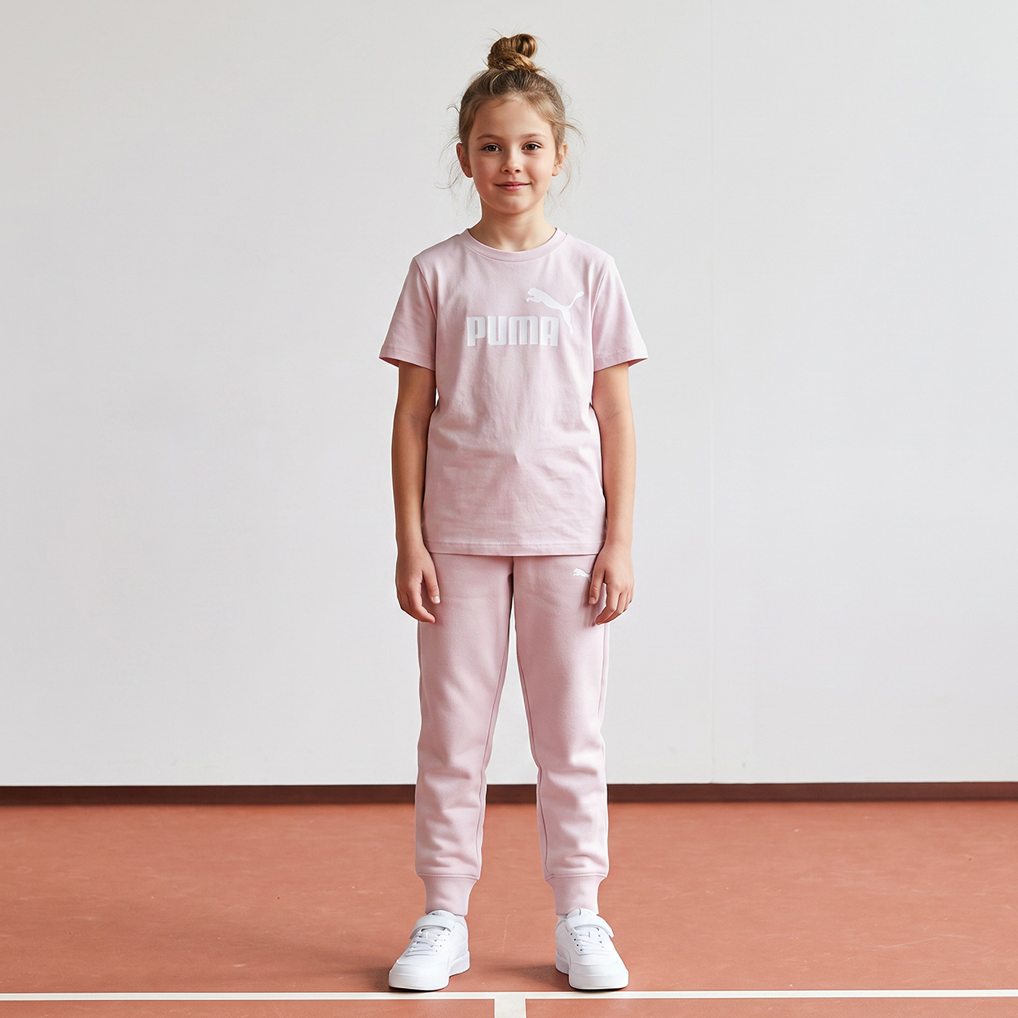 PUMA Crew Neck Short Sleeves T-Shirt with Logo Print-girls-clothing-tshirts-image-2