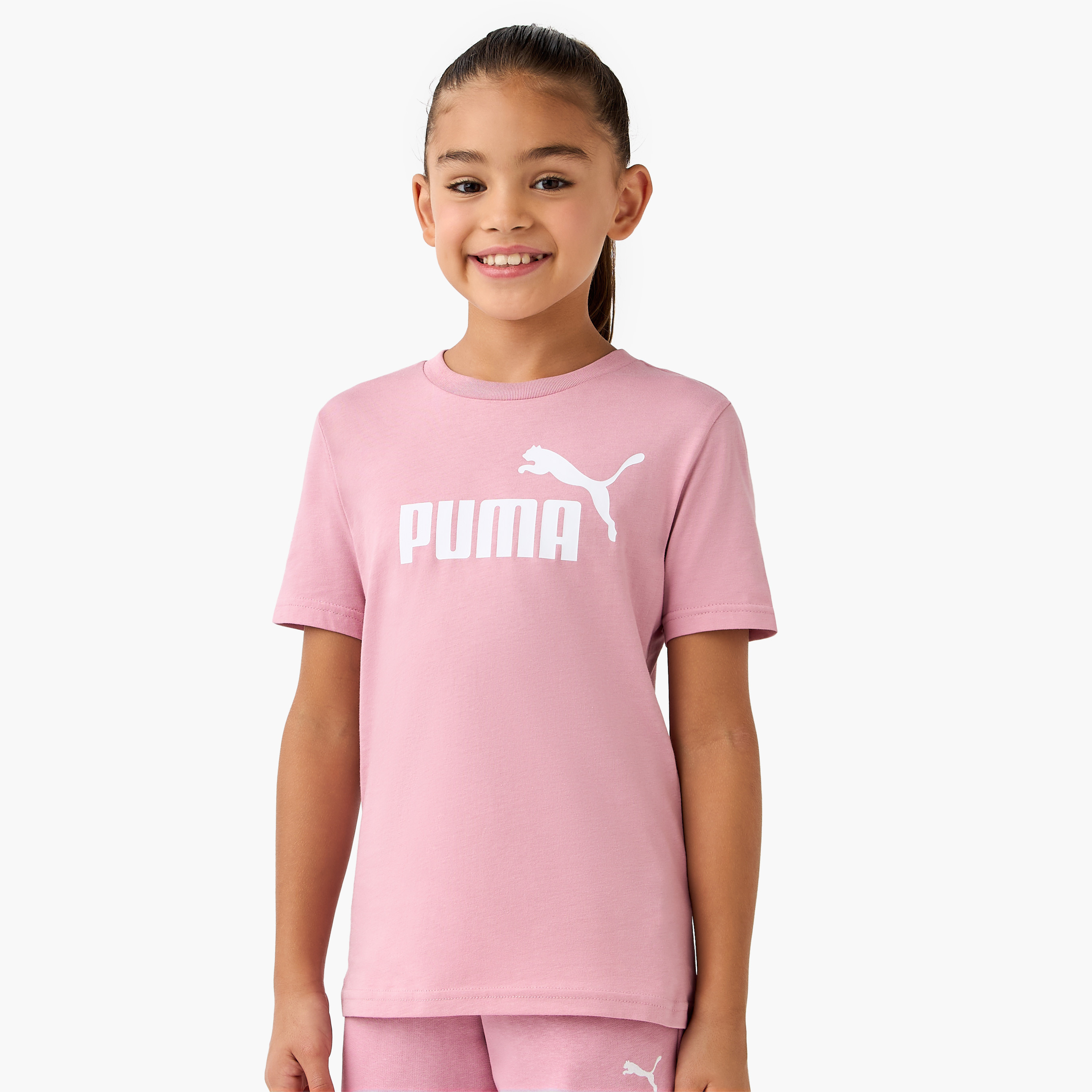PUMA Logo Print T-shirt-sports-girls-clothing-tops-image-1