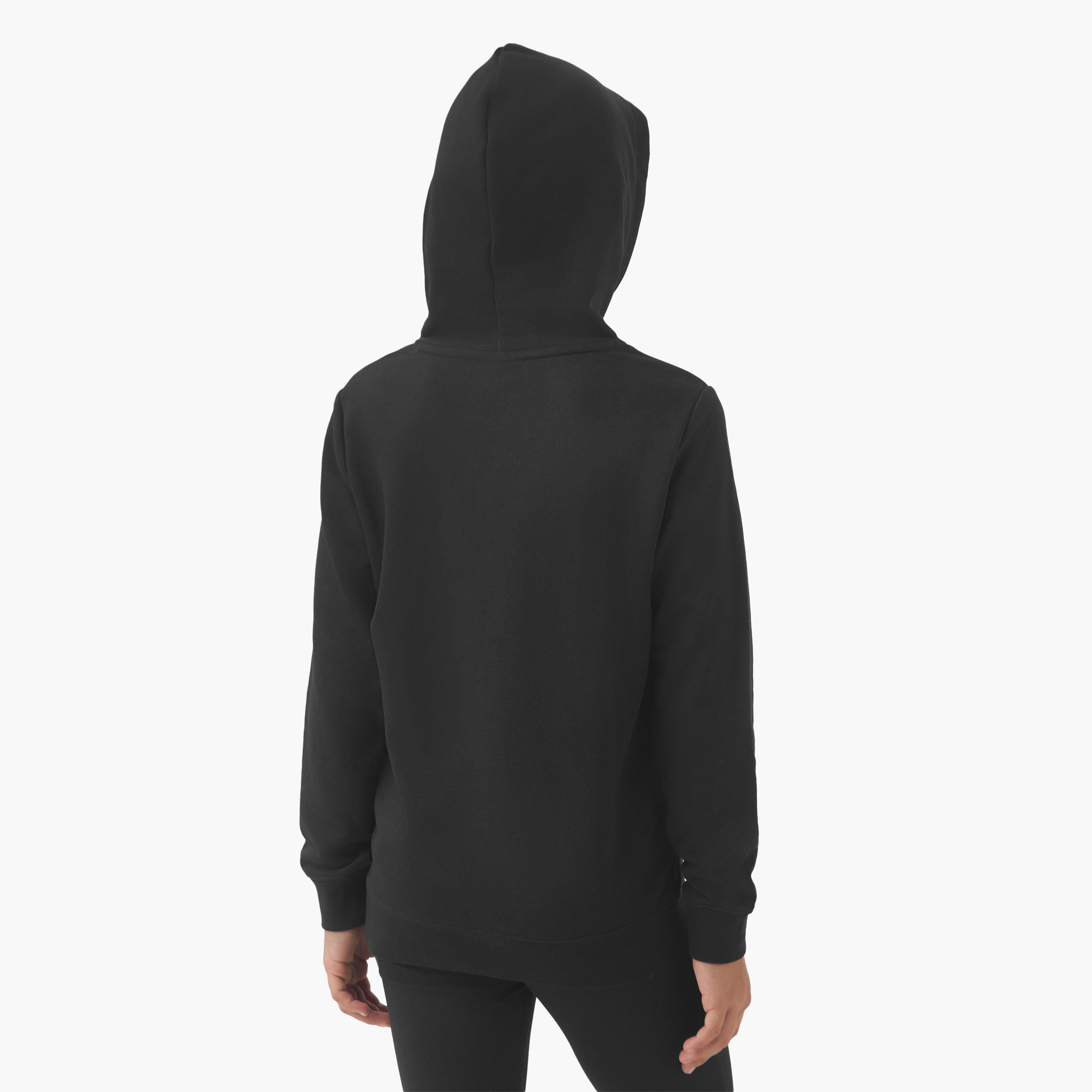سويت شيرت قطن بأكمام طويلة وقبعة وجيوب كانجارو للبنات من بوما-girls-clothing-sweatshirts-image-3