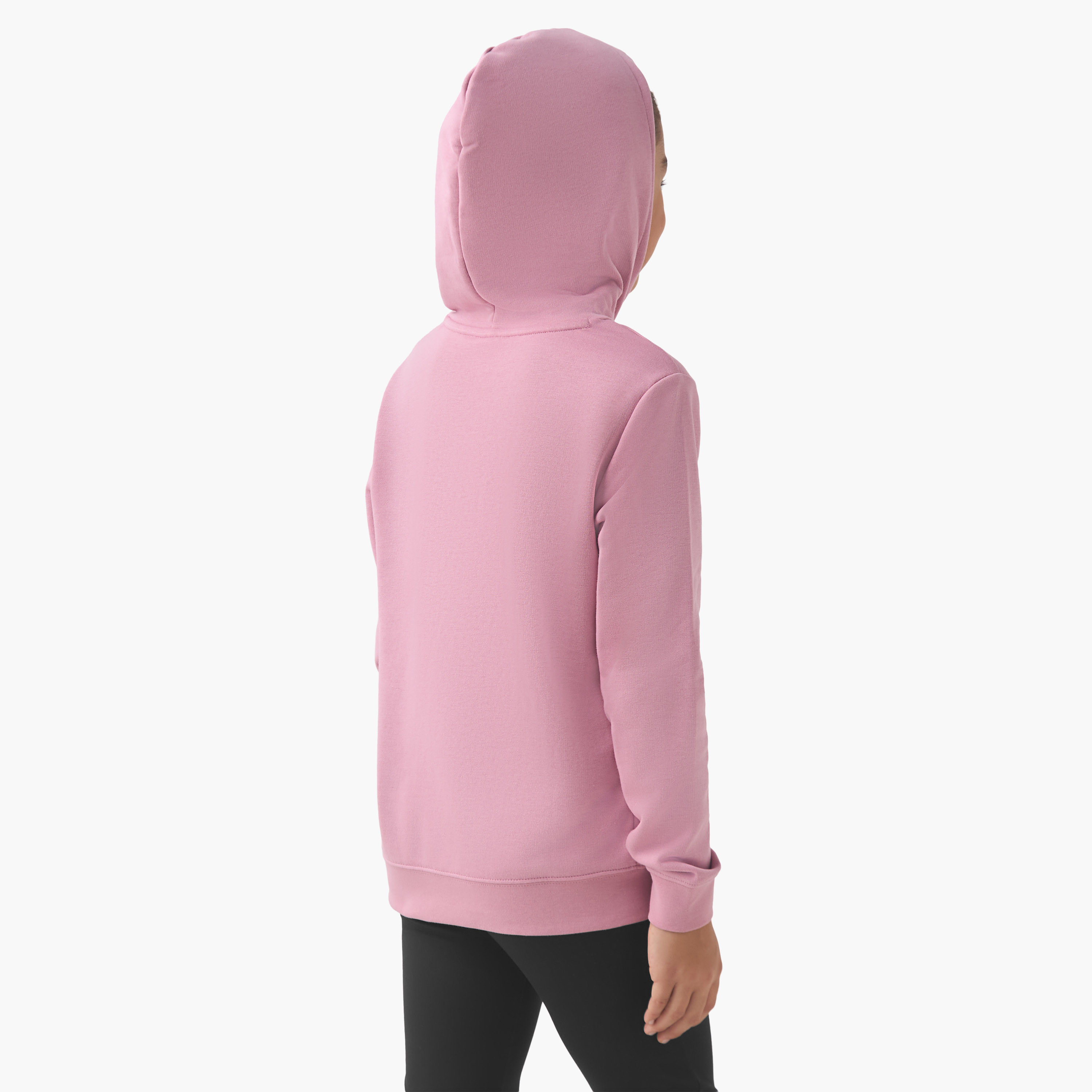 سويت شيرت قطن بأكمام طويلة وقبعة وجيوب كانجارو للبنات من بوما-girls-clothing-winterwear-sweatshirts-image-3