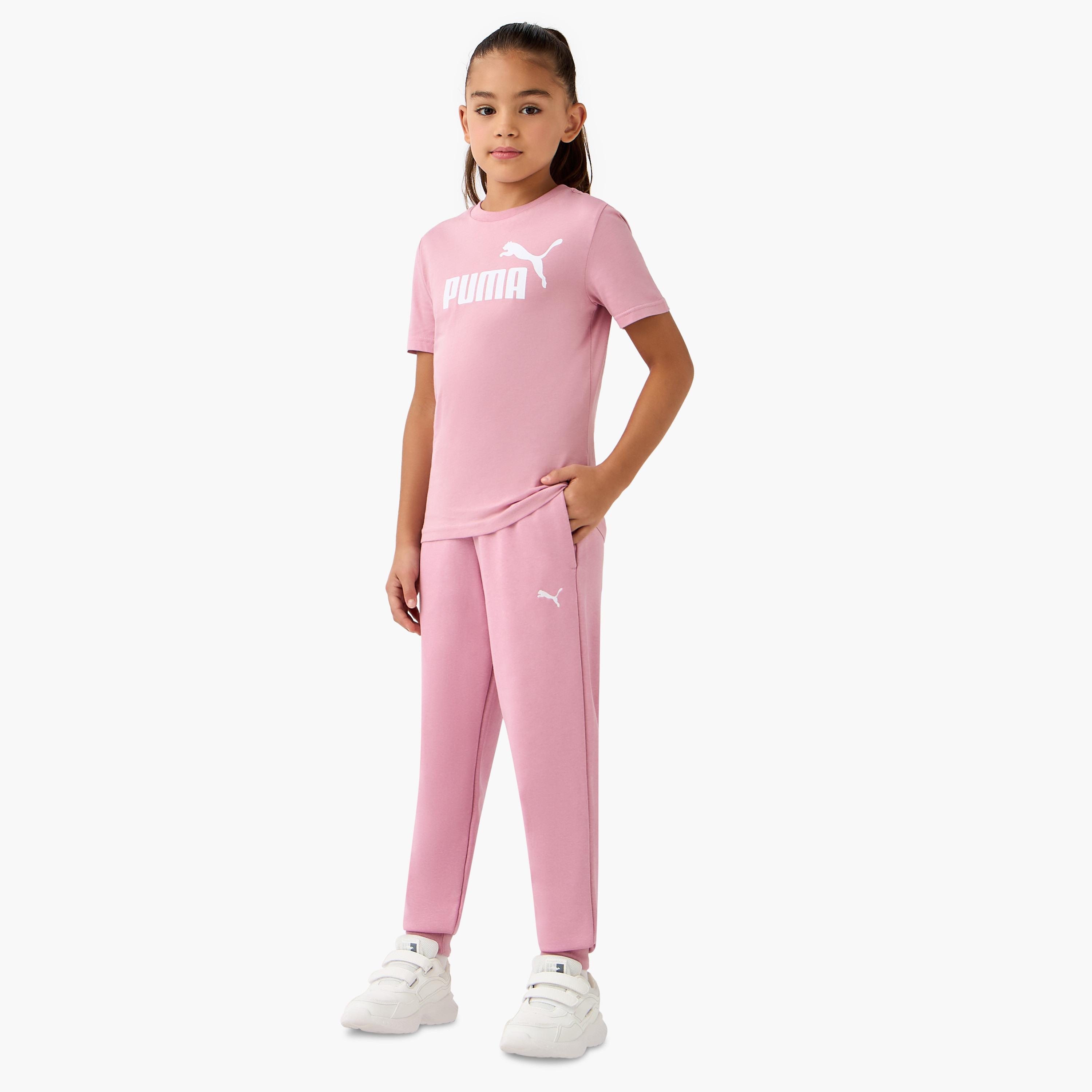 PUMA Logo Print Joggers with Pockets-girls-clothing-bottoms-joggersandtrackpants-image-2