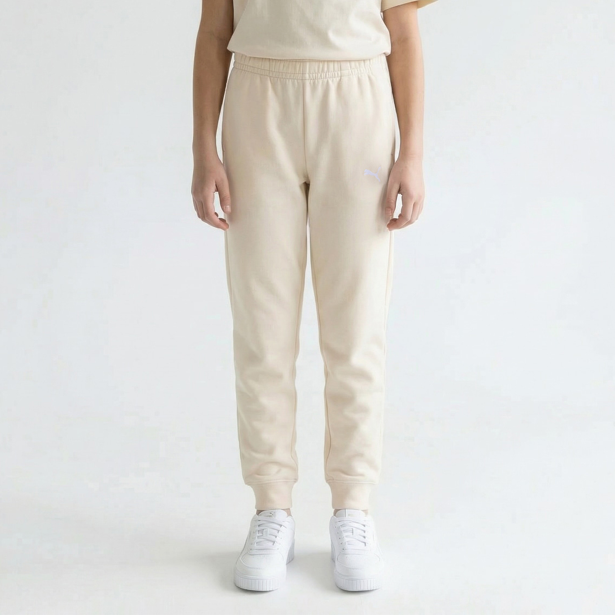 PUMA Elasticated Waist Joggers with Pockets-girls-clothing-bottoms-joggersandtrackpants-image-1