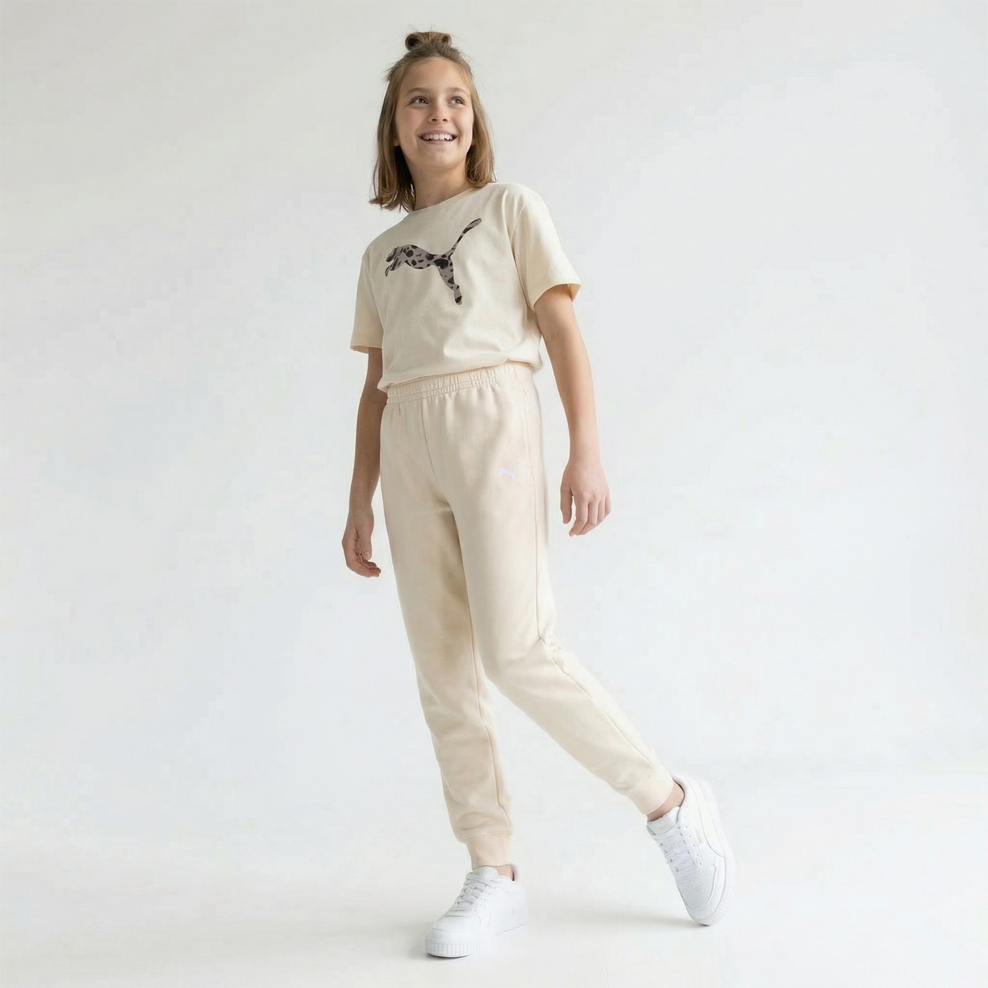 PUMA Elasticated Waist Joggers with Pockets-girls-clothing-bottoms-joggersandtrackpants-image-2