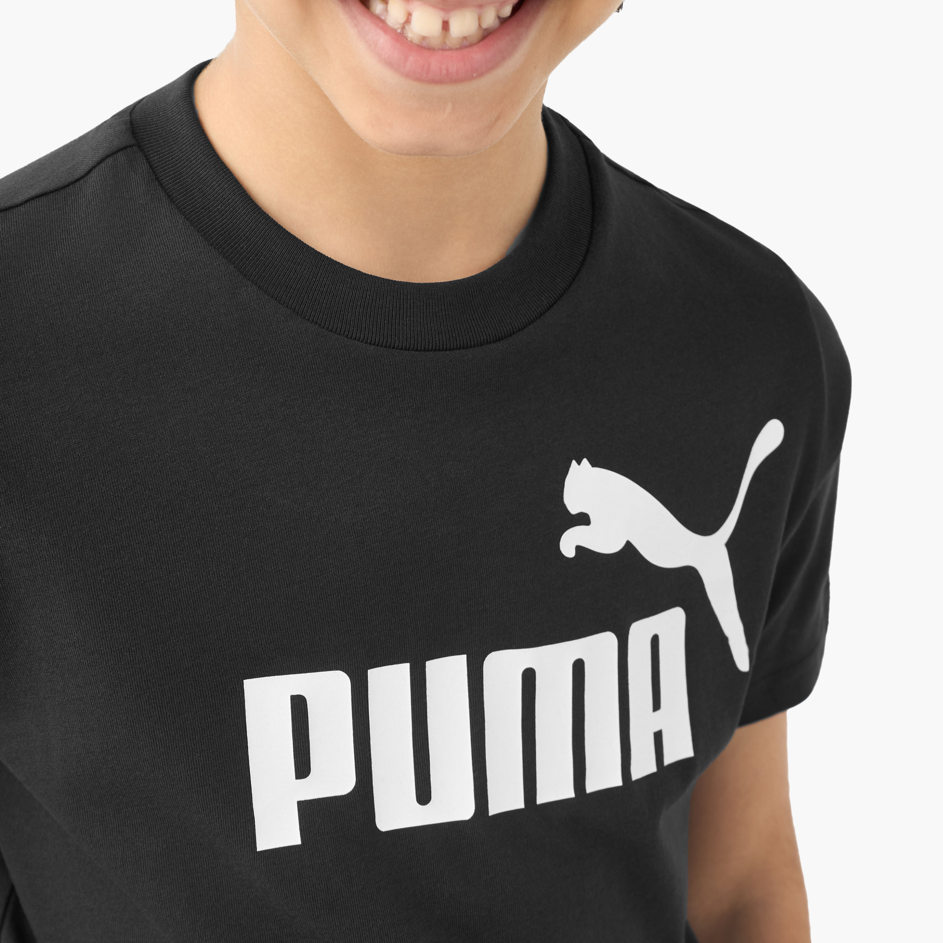 PUMA Crew Neck Short Sleeves T-shirt with Logo Print-boys-clothing-sportswear-tops-image-4