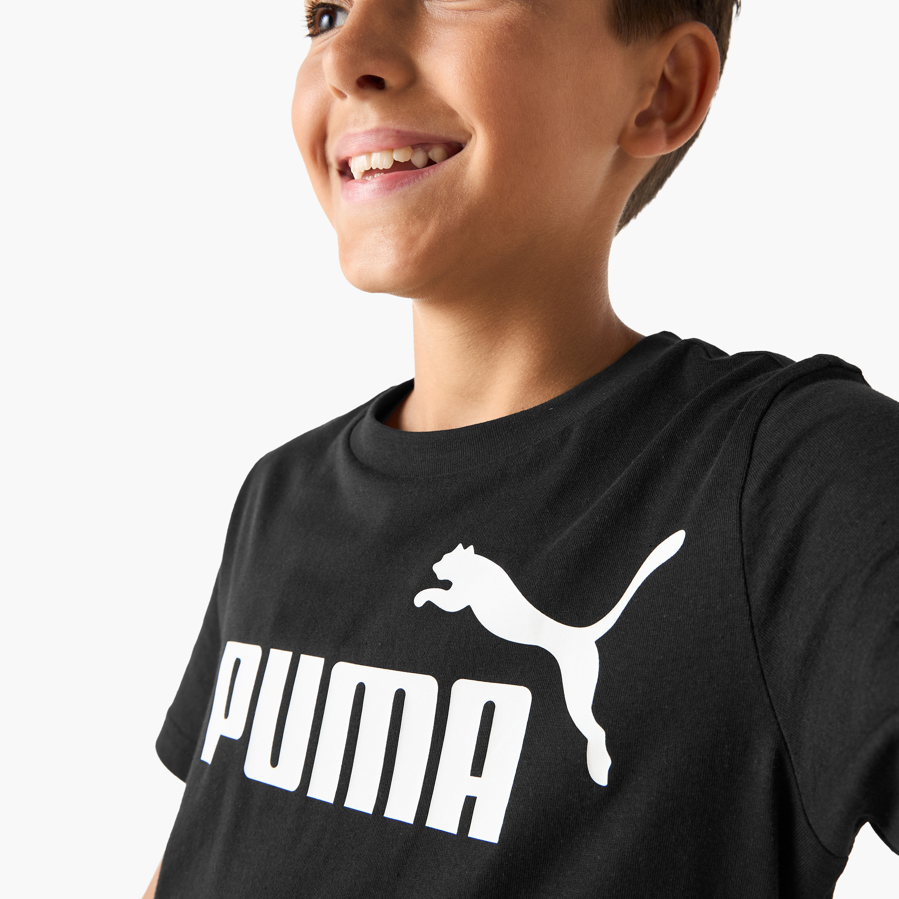 PUMA Logo Print T-shirt with Short Sleeves-boys-clothing-sportswear-tops-image-4