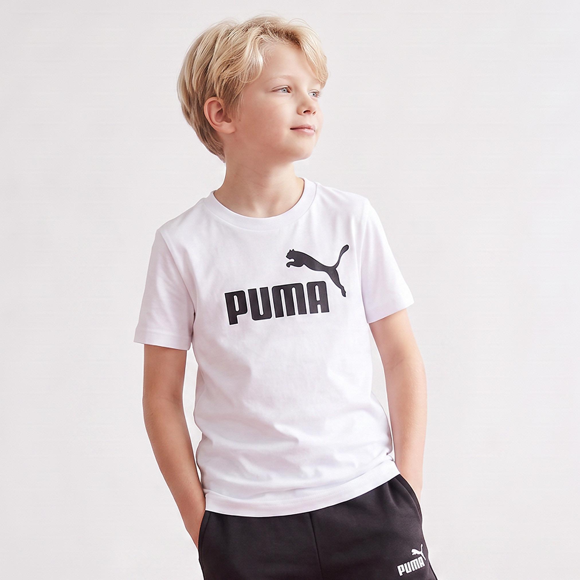 PUMA Crew Neck Short Sleeves T-Shirt with Logo Print-boys-clothing-tshirtsandpolos-image-1