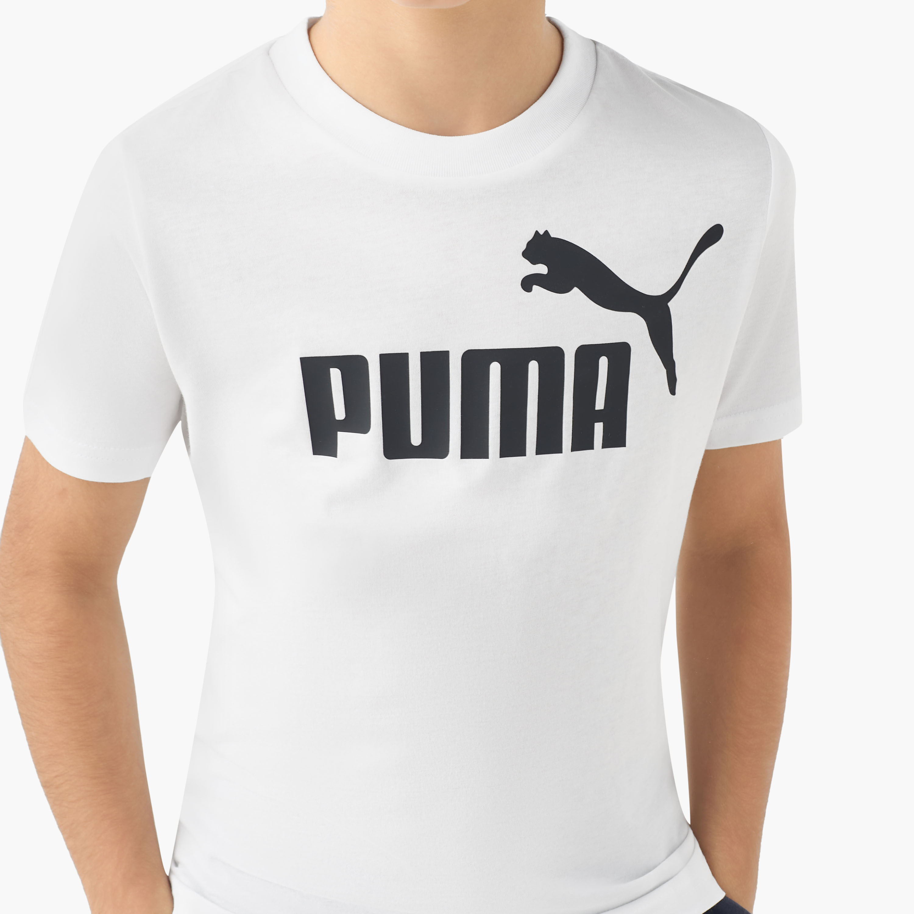 PUMA Crew Neck Short Sleeves T-shirt with Logo Print-boys-clothing-sportswear-tops-image-4