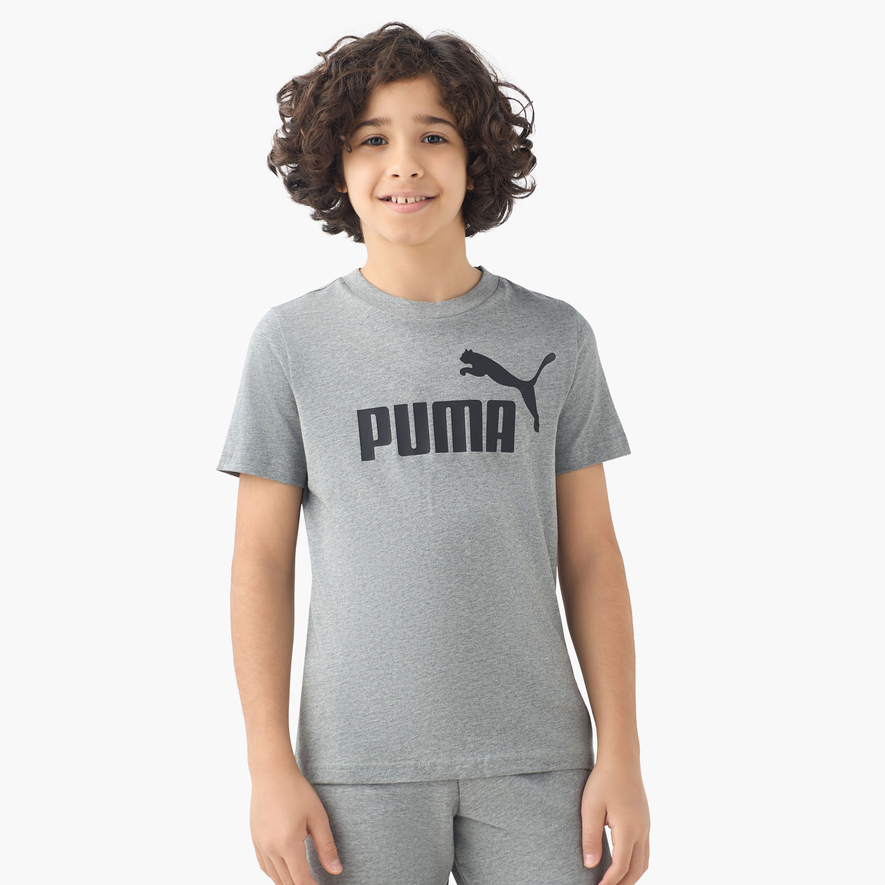 PUMA Crew Neck Short Sleeves T-shirt with Logo Print-boys-clothing-sportswear-tops-image-1