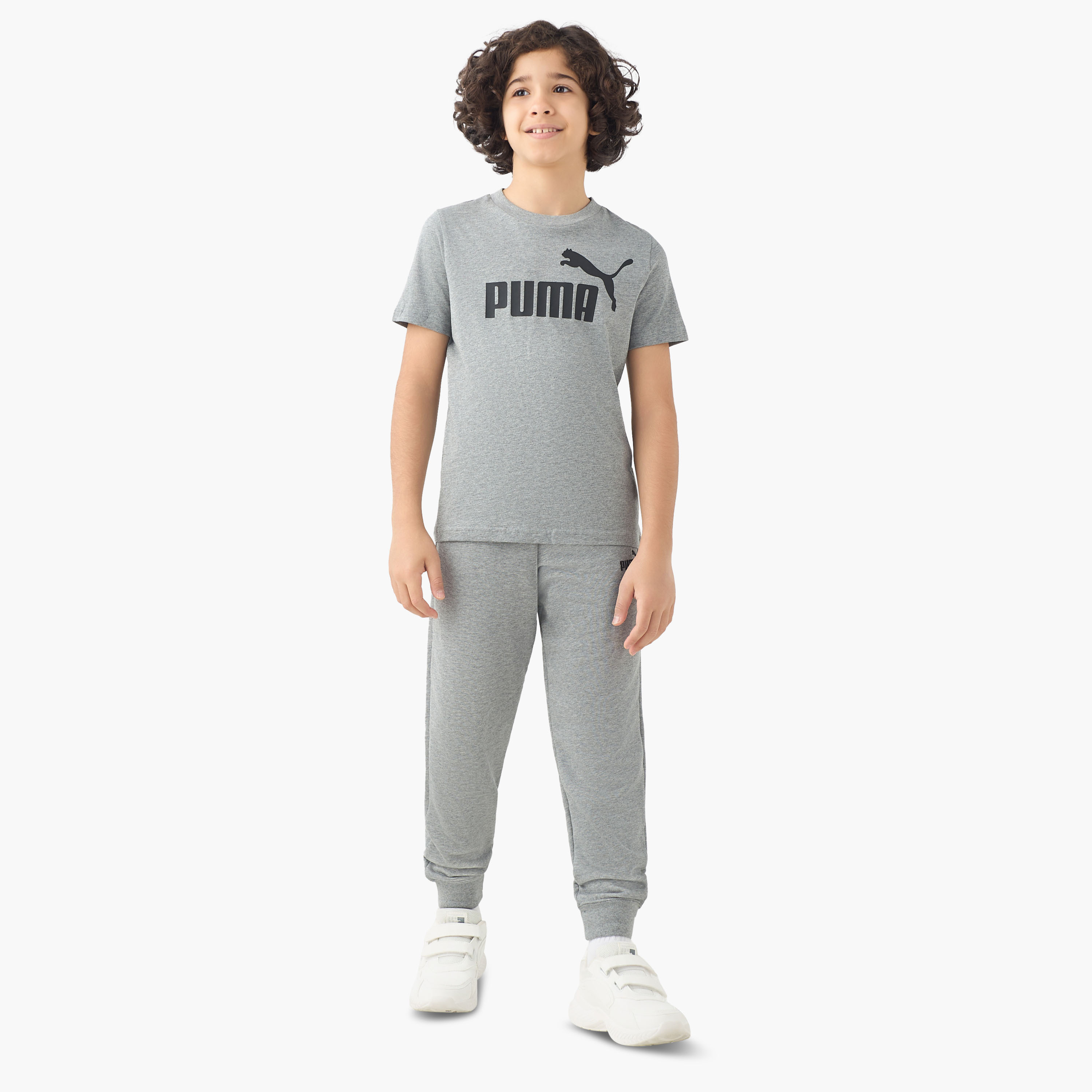 PUMA Crew Neck Short Sleeves T-shirt with Logo Print-boys-clothing-sportswear-tops-image-2