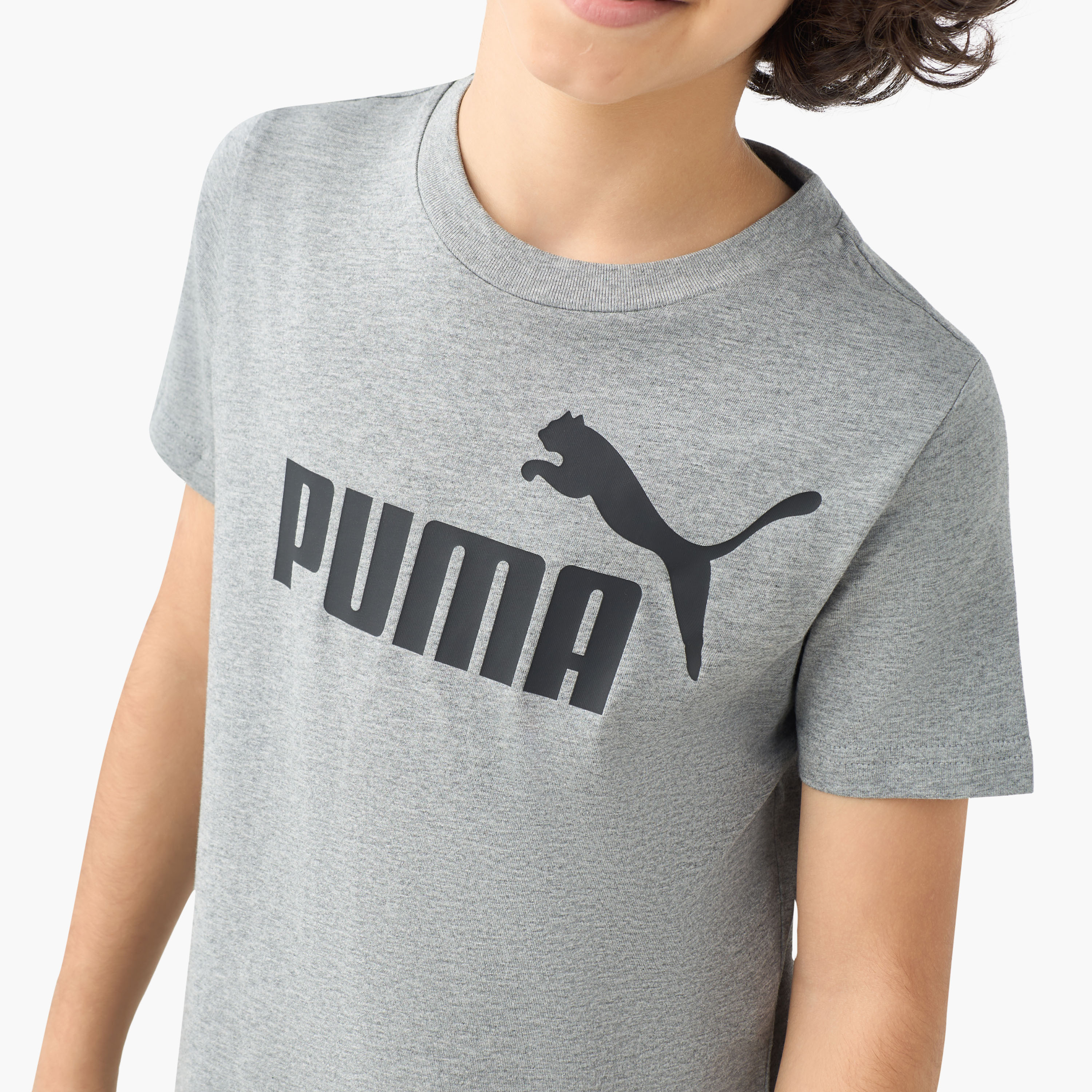 PUMA Crew Neck Short Sleeves T-shirt with Logo Print-boys-clothing-sportswear-tops-image-4