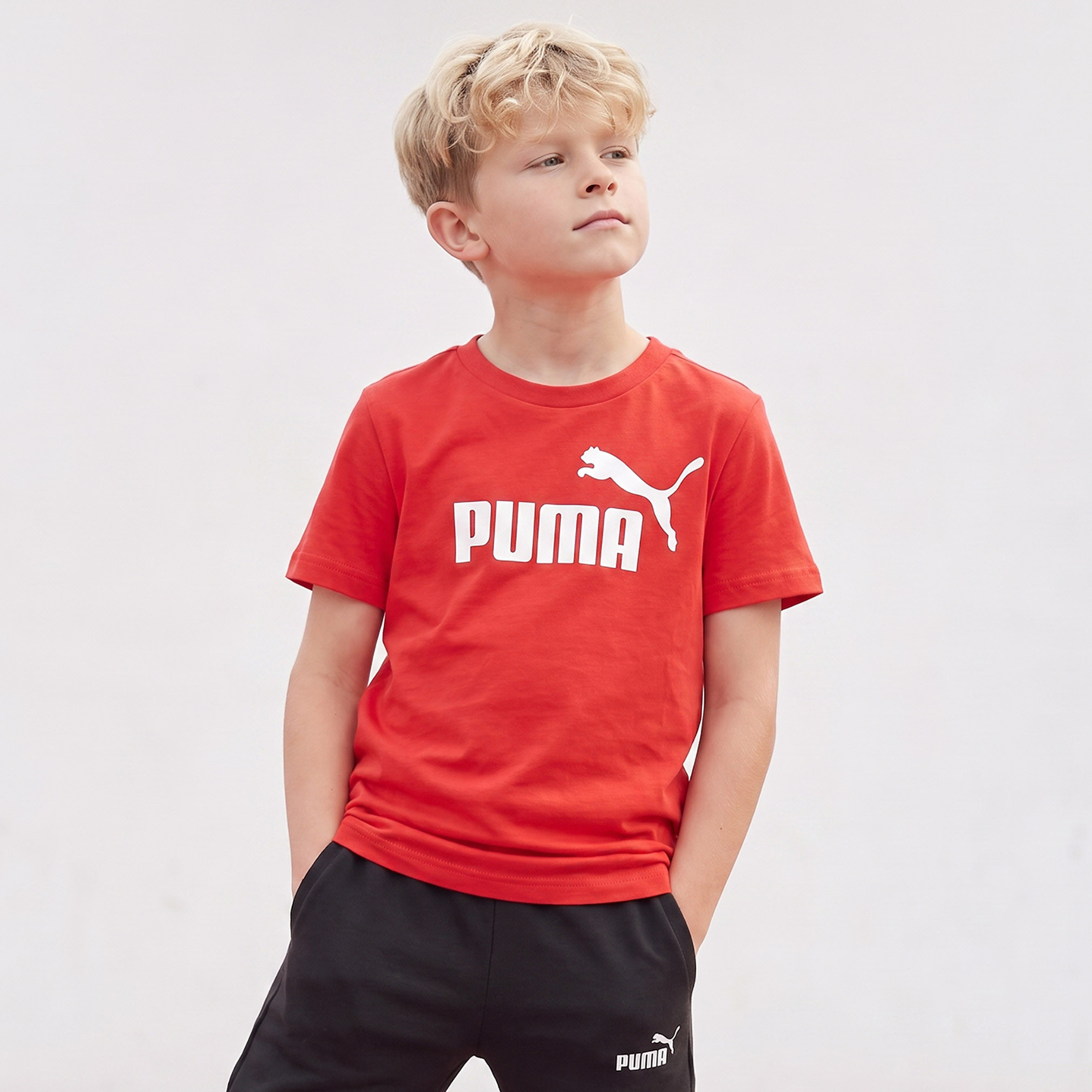 PUMA Crew Neck Short Sleeves T-Shirt with Logo Print-boys-clothing-tshirtsandpolos-image-1