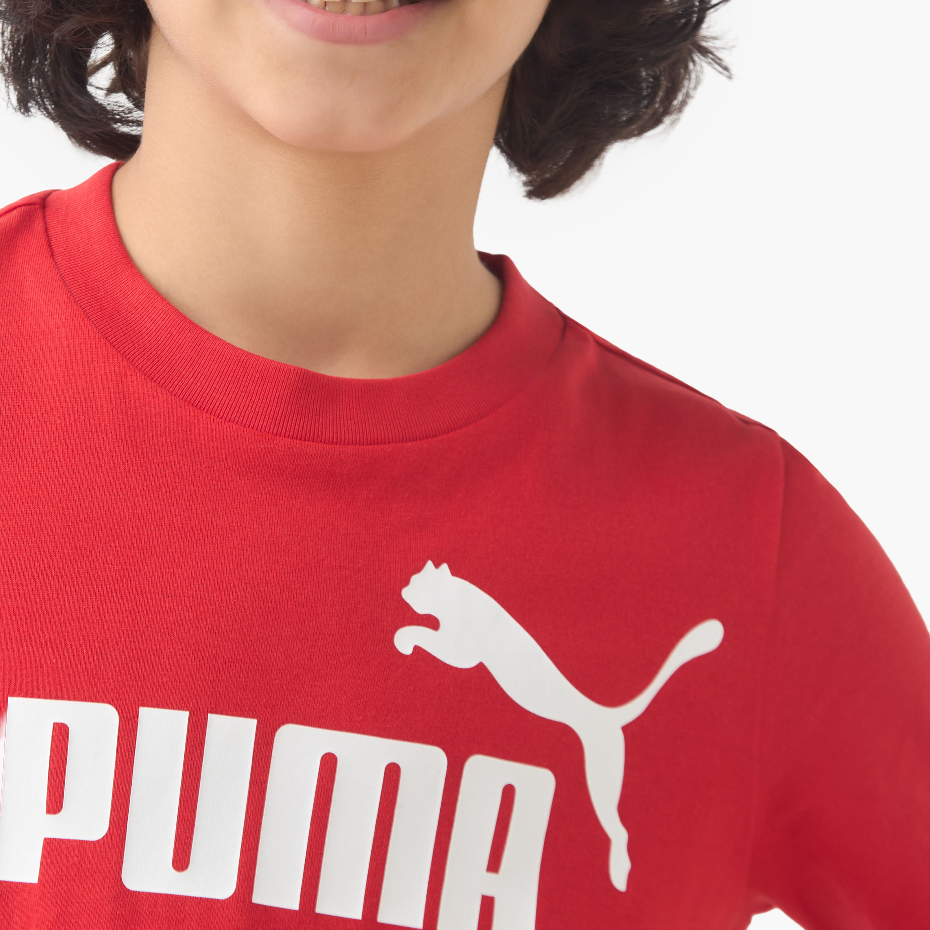 PUMA Boys Crew Neck T-shirt with Logo Print - Cotton - Short Sleeves-sports-boys-clothing-tops-image-4