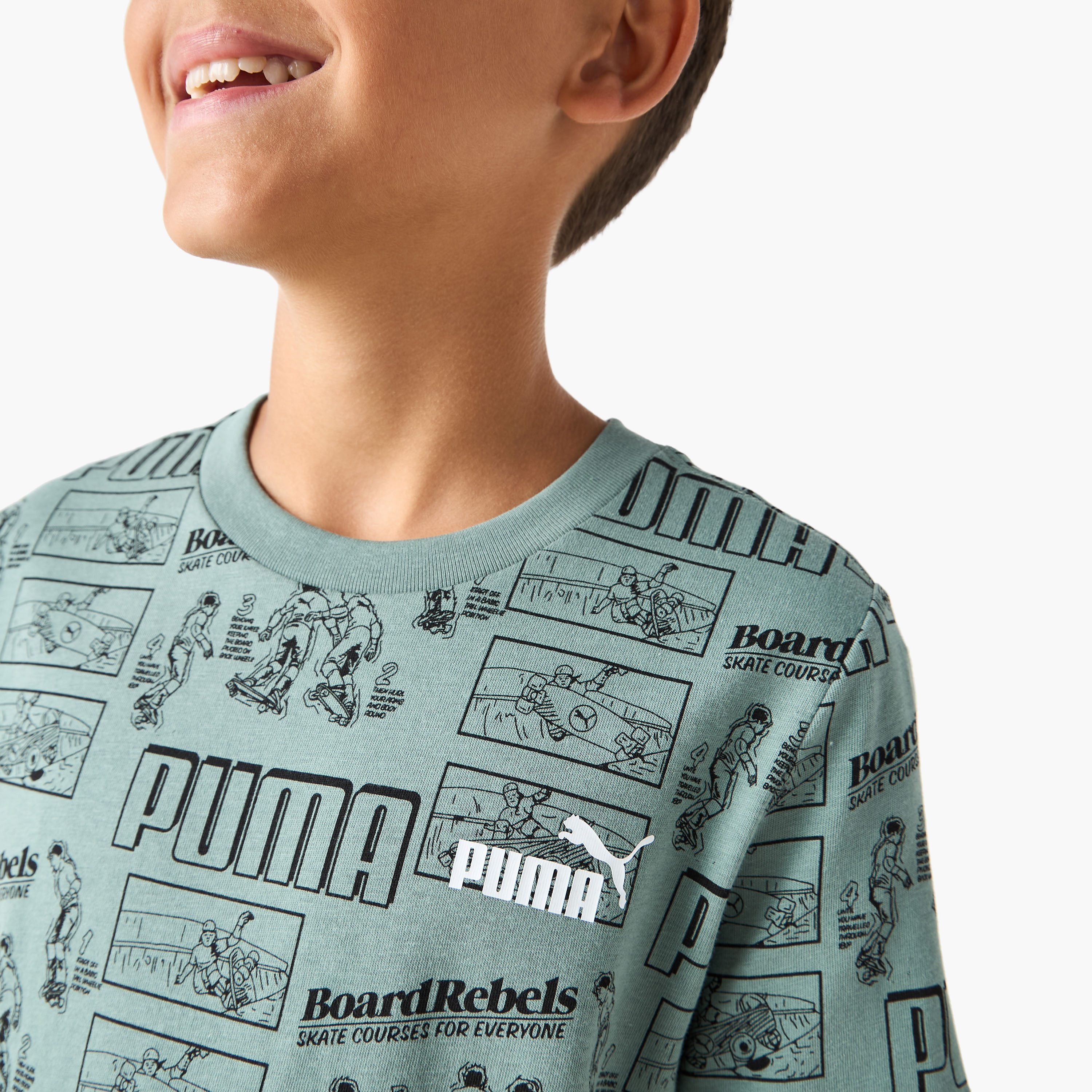 تيشيرت بياقة مستديرة وأكمام قصيرة وطبعات من بوما-sports-boys-clothing-tops-image-4