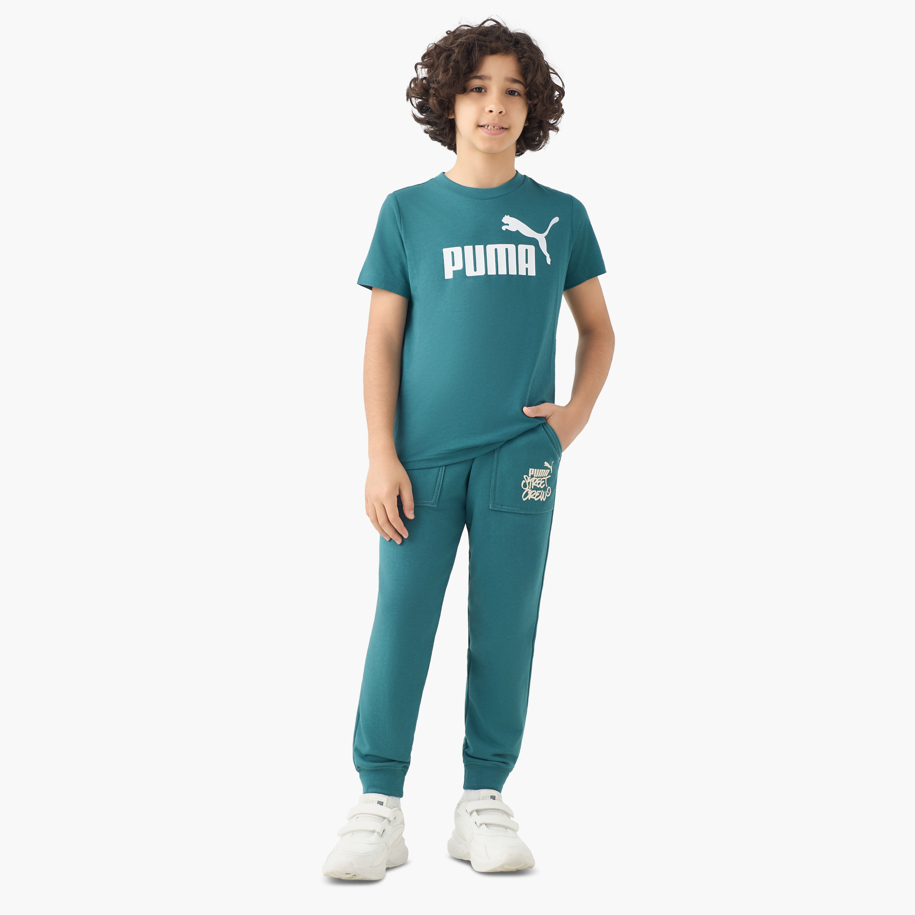 تيشيرت بياقة ضيقة وأكمام قصيرة وطبعات شعار من بوما-boys-clothing-sportswear-tops-image-3