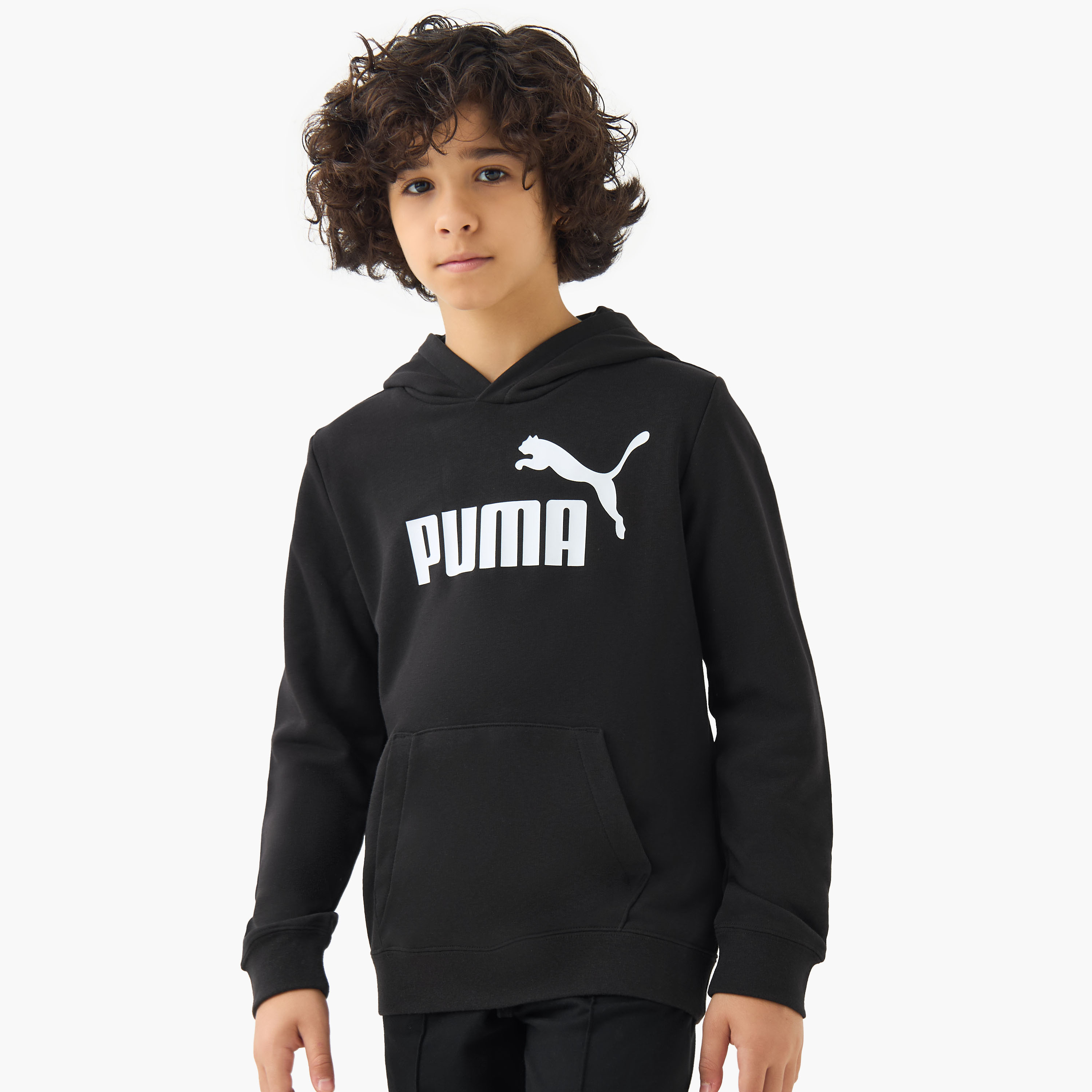 PUMA Boys Hooded Neck Sweatshirt with Kangaroo Pocket - Cotton - Long Sleeves-sports-boys-clothing-tops-image-1