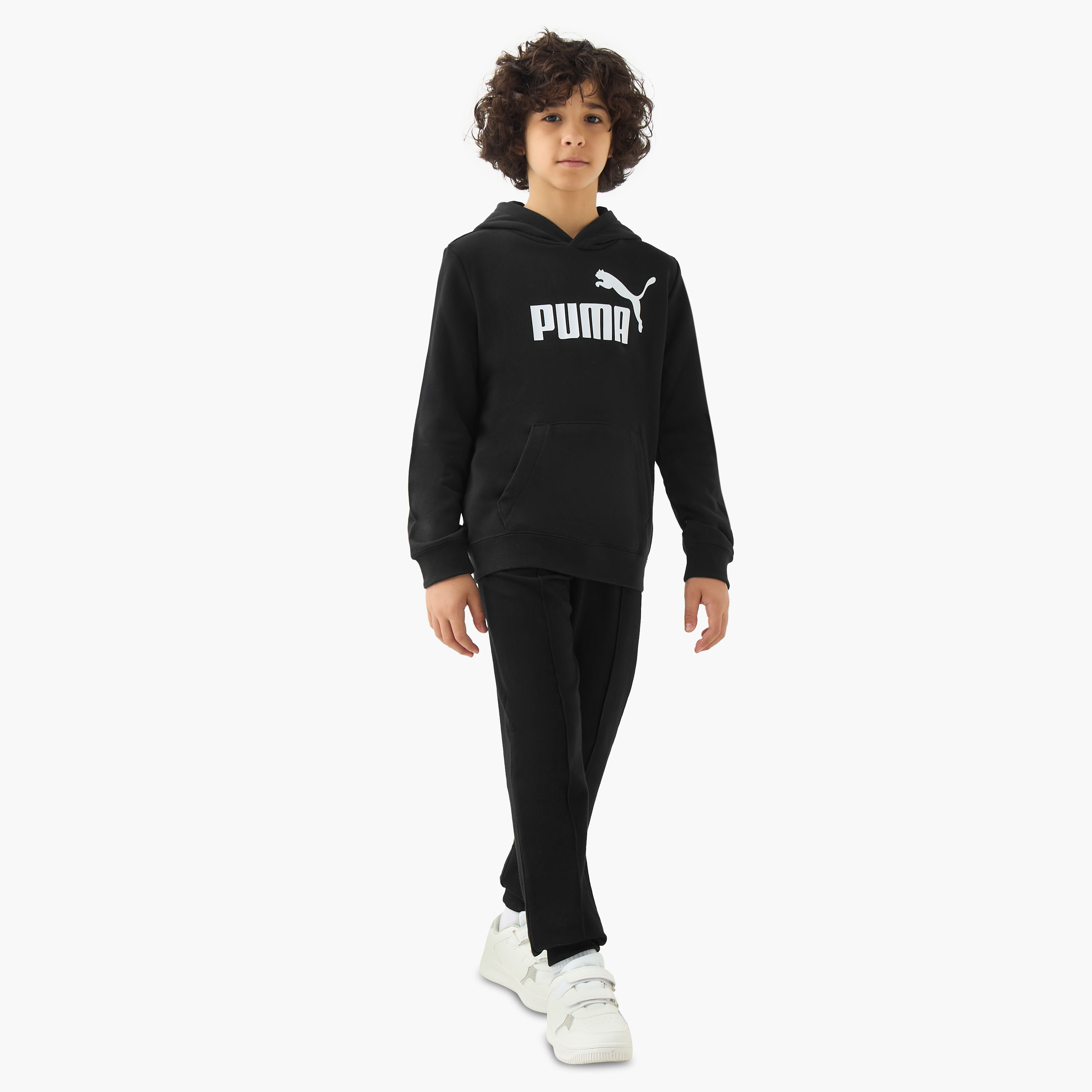 PUMA Boys Hooded Neck Sweatshirt with Kangaroo Pocket - Cotton - Long Sleeves-sports-boys-clothing-tops-image-2