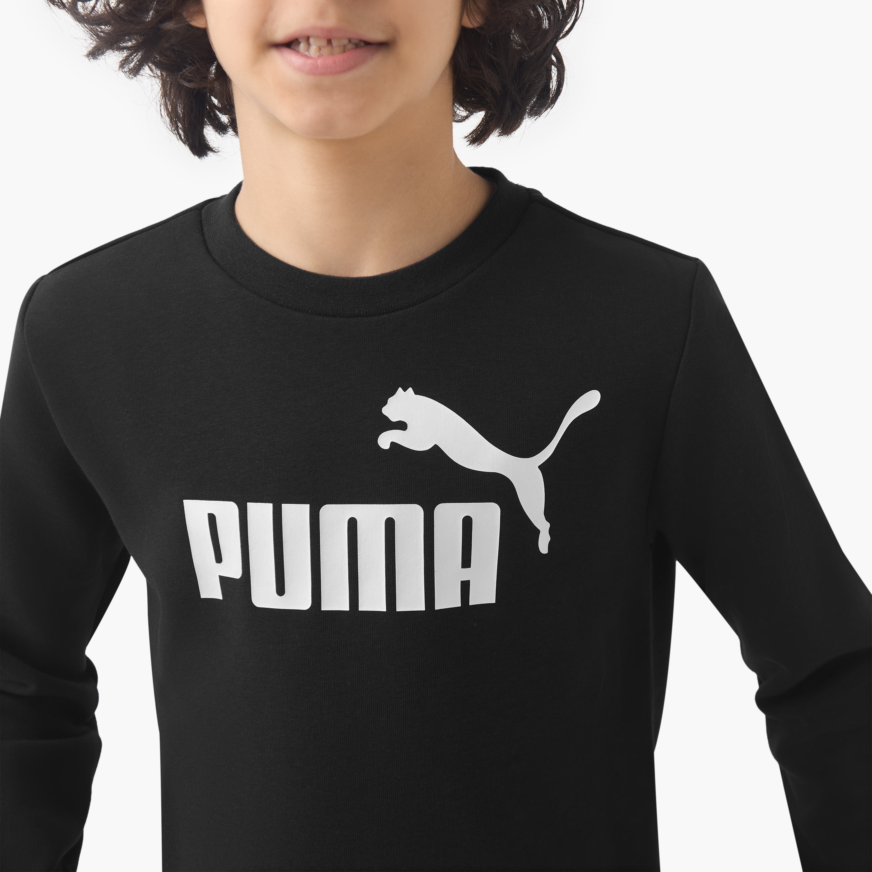 PUMA Logo Print Sweatshirt with Long Sleeves-boys-clothing-sweatshirts-image-4