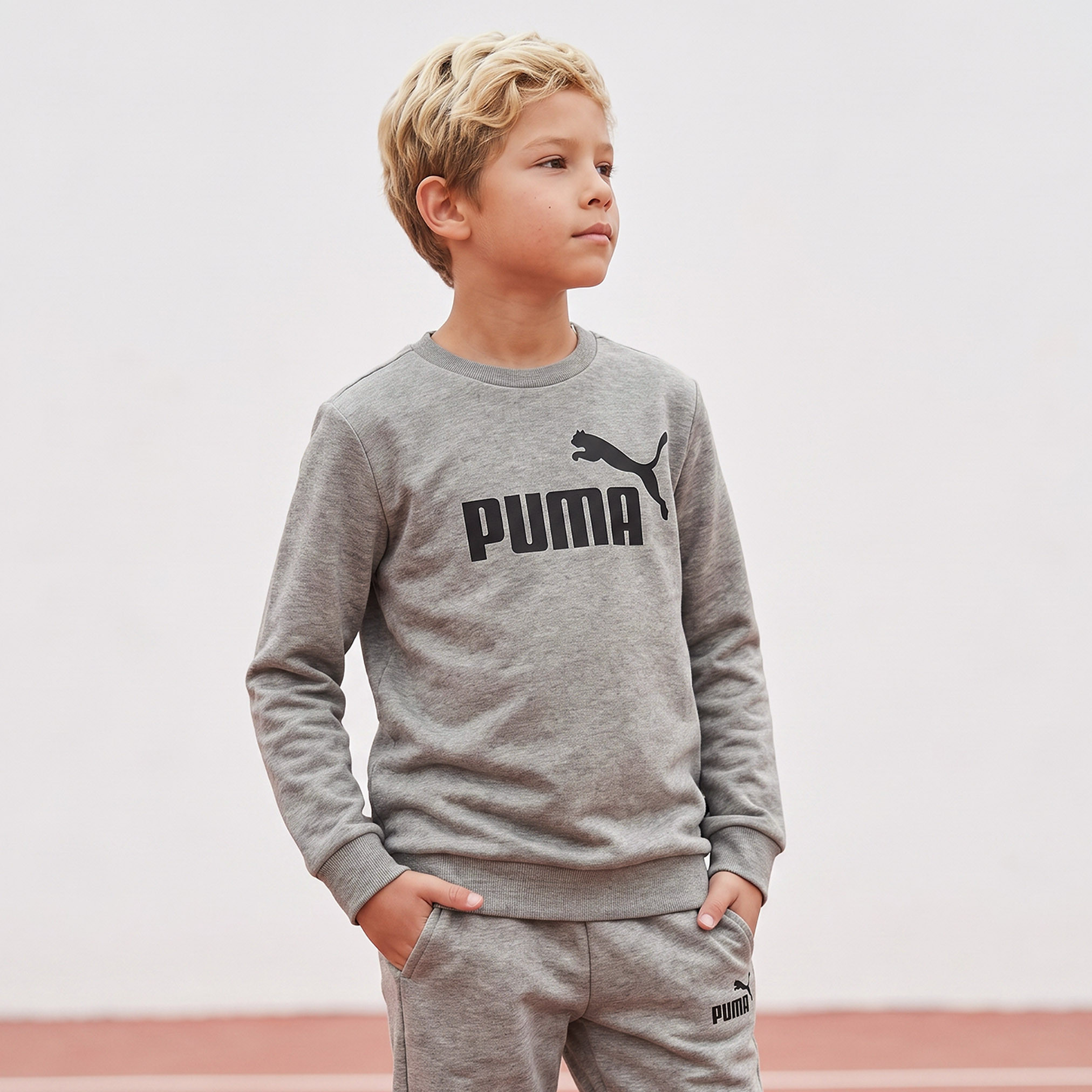 PUMA Round Neck Sweatshirt with Logo Print-boys-clothing-winterwear-sweatshirts-image-1