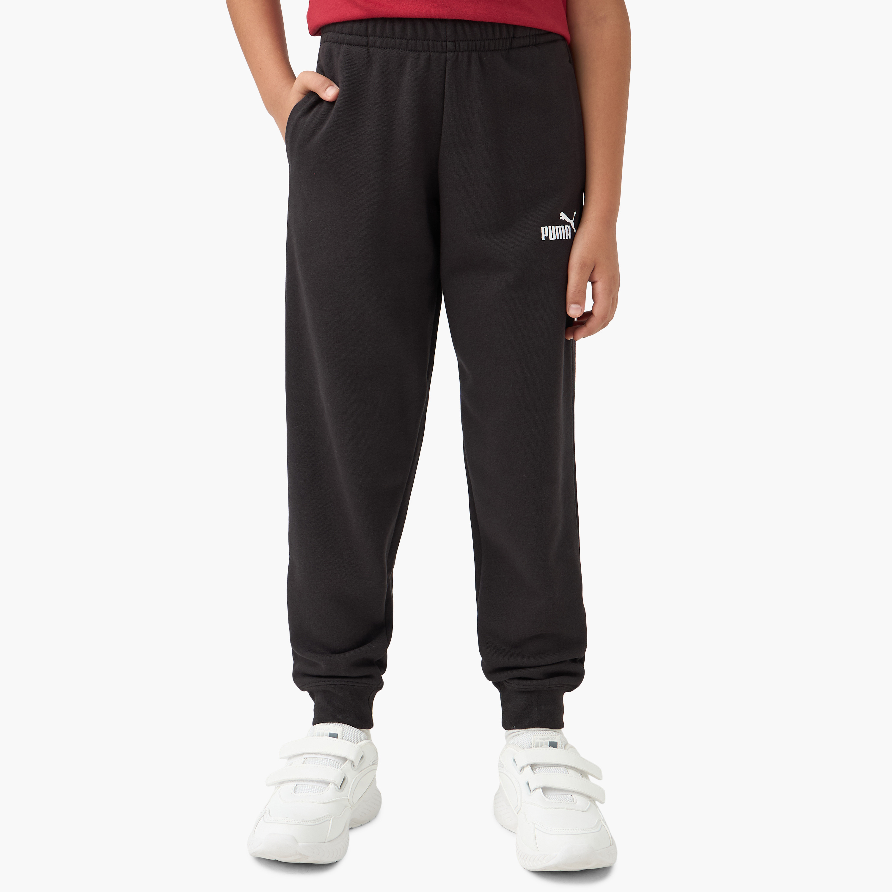 PUMA Logo Detail Joggers with Elasticated Waistband-boys-clothing-bottoms-joggersandtrackpants-image-1