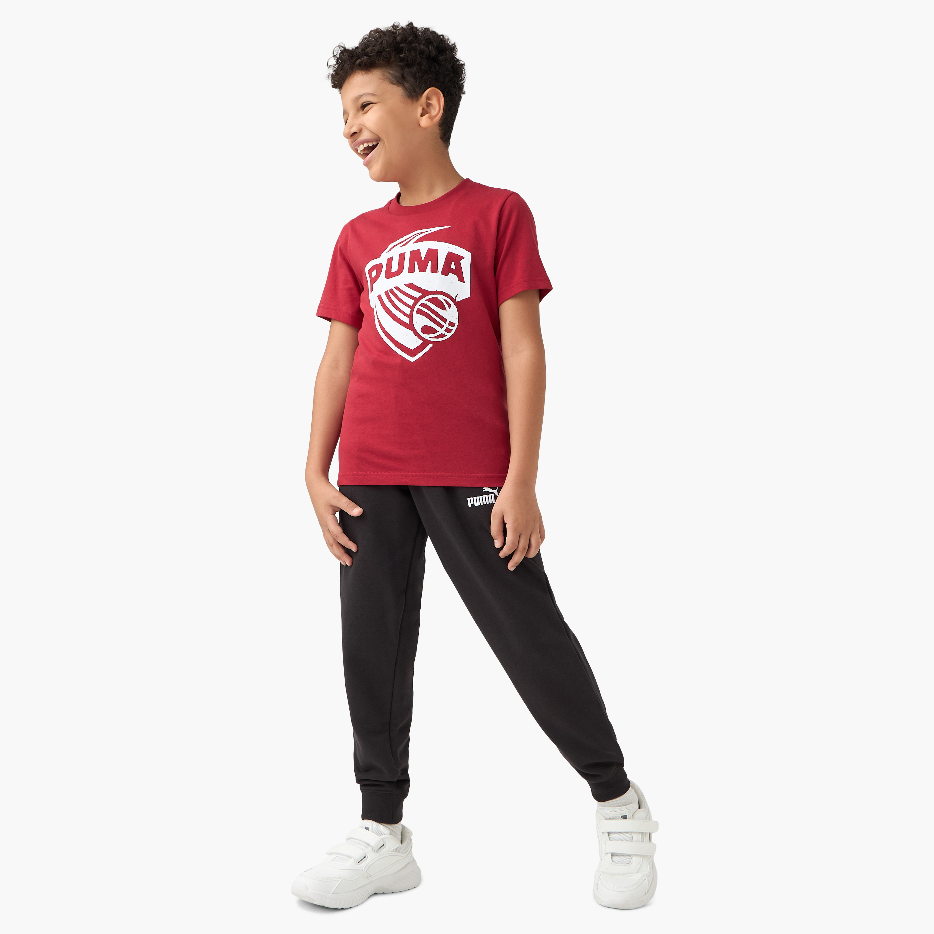 PUMA Logo Detail Joggers with Elasticated Waistband-boys-clothing-bottoms-joggersandtrackpants-image-2