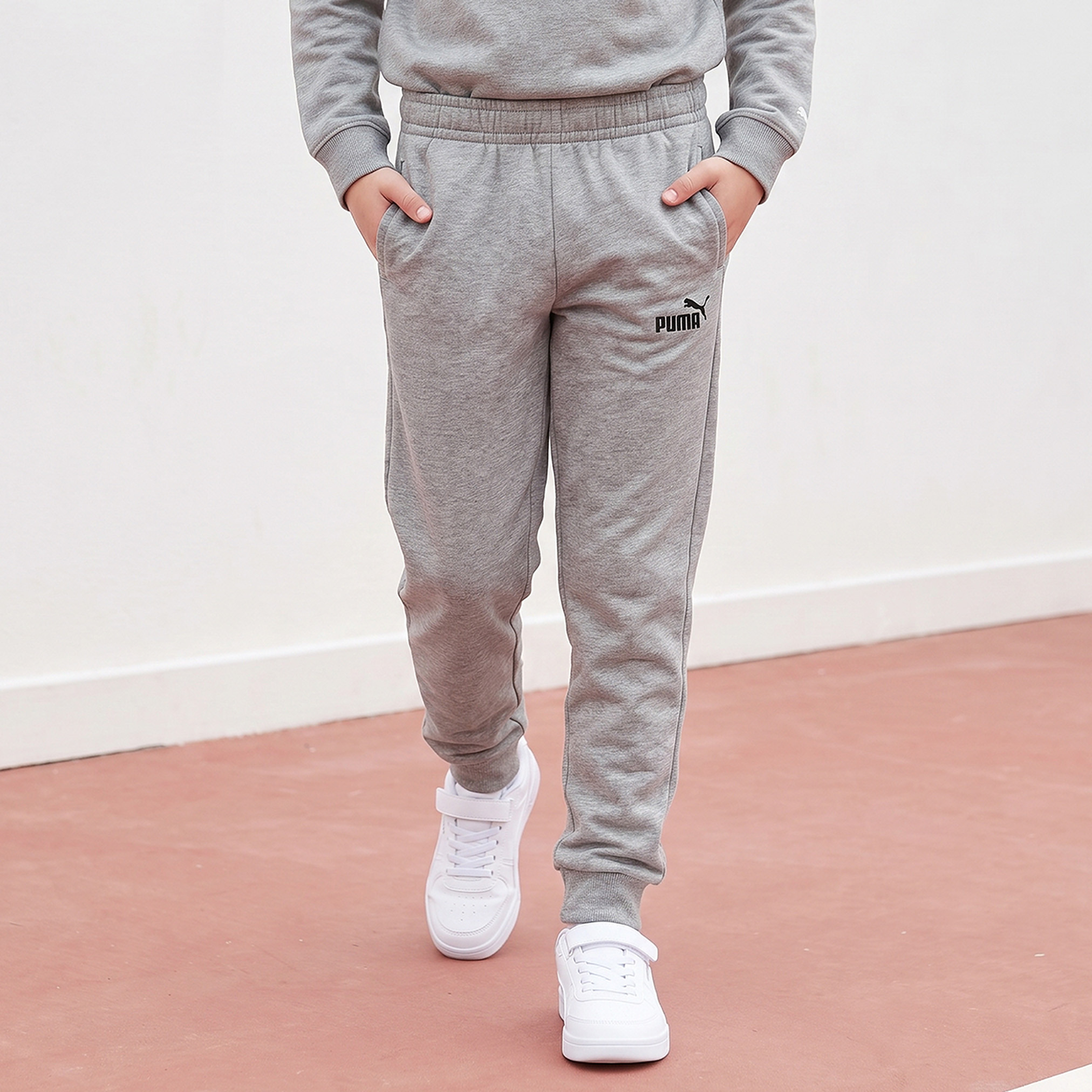 PUMA Elasticated Waist Joggers with Pocket-boys-clothing-bottoms-joggersandtrackpants-image-1