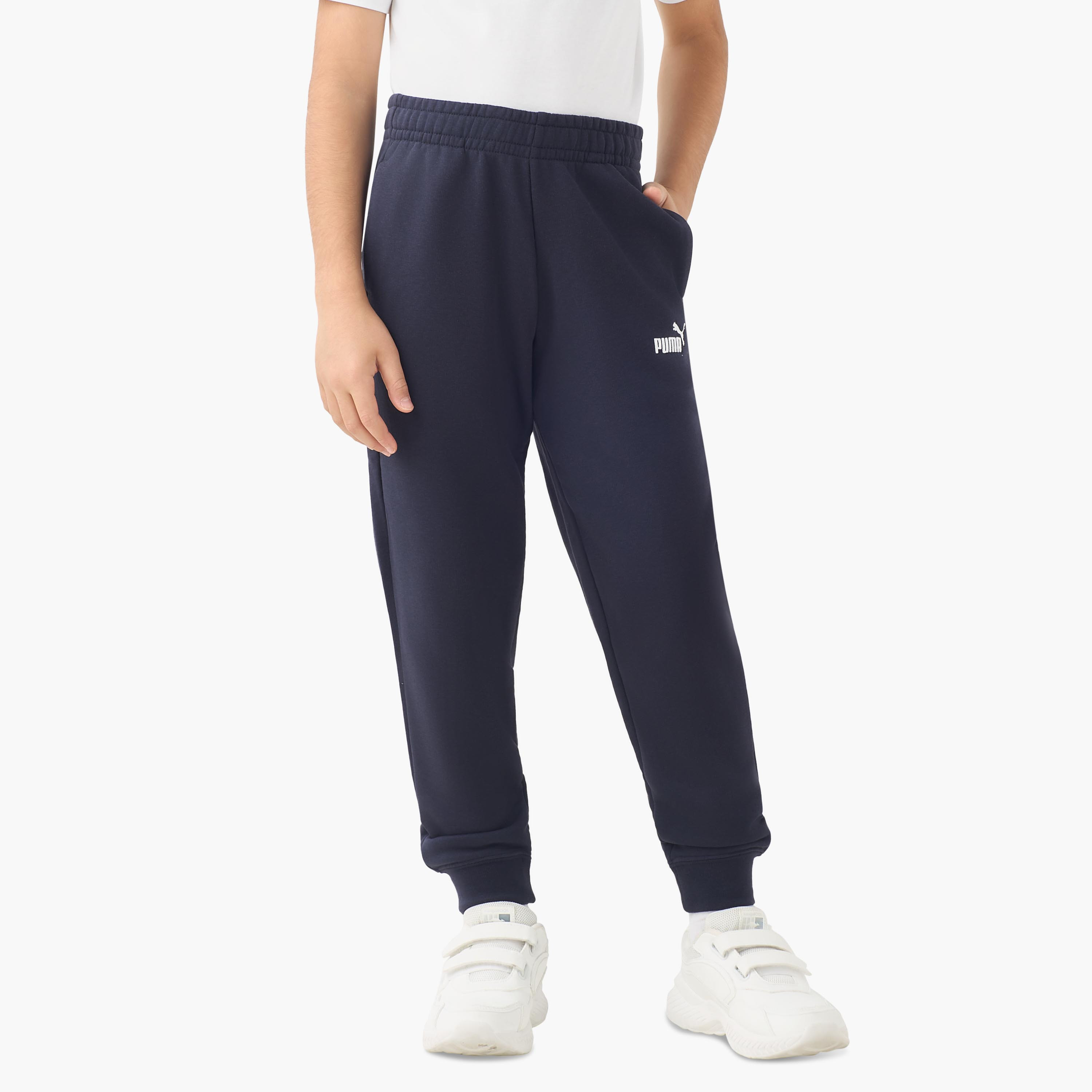 PUMA Elasticated Waist Joggers with Pockets-boys-clothing-bottoms-joggersandtrackpants-image-1