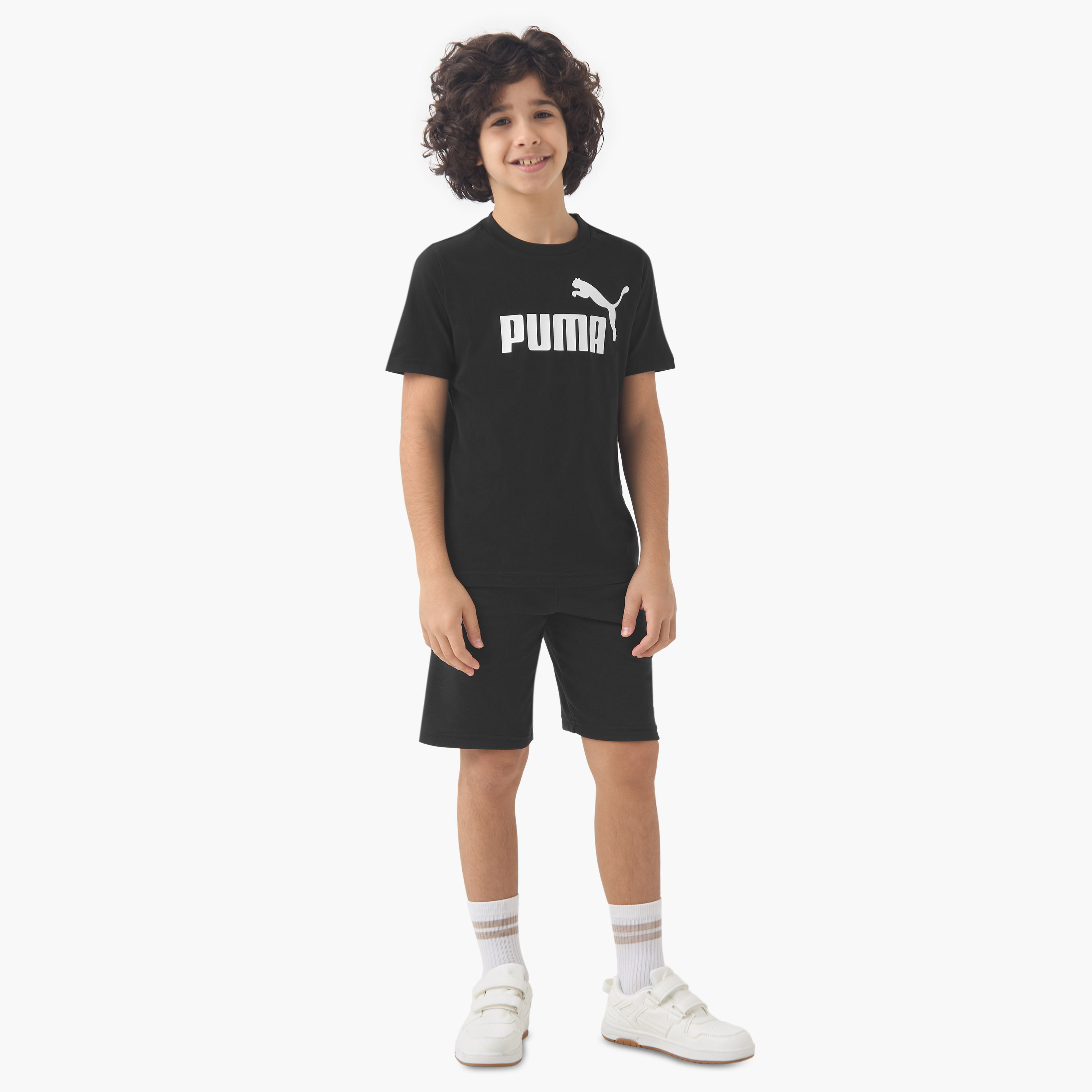 PUMA Boys Shorts with Logo Print - Cotton-sports-boys-clothing-bottoms-shorts-image-2