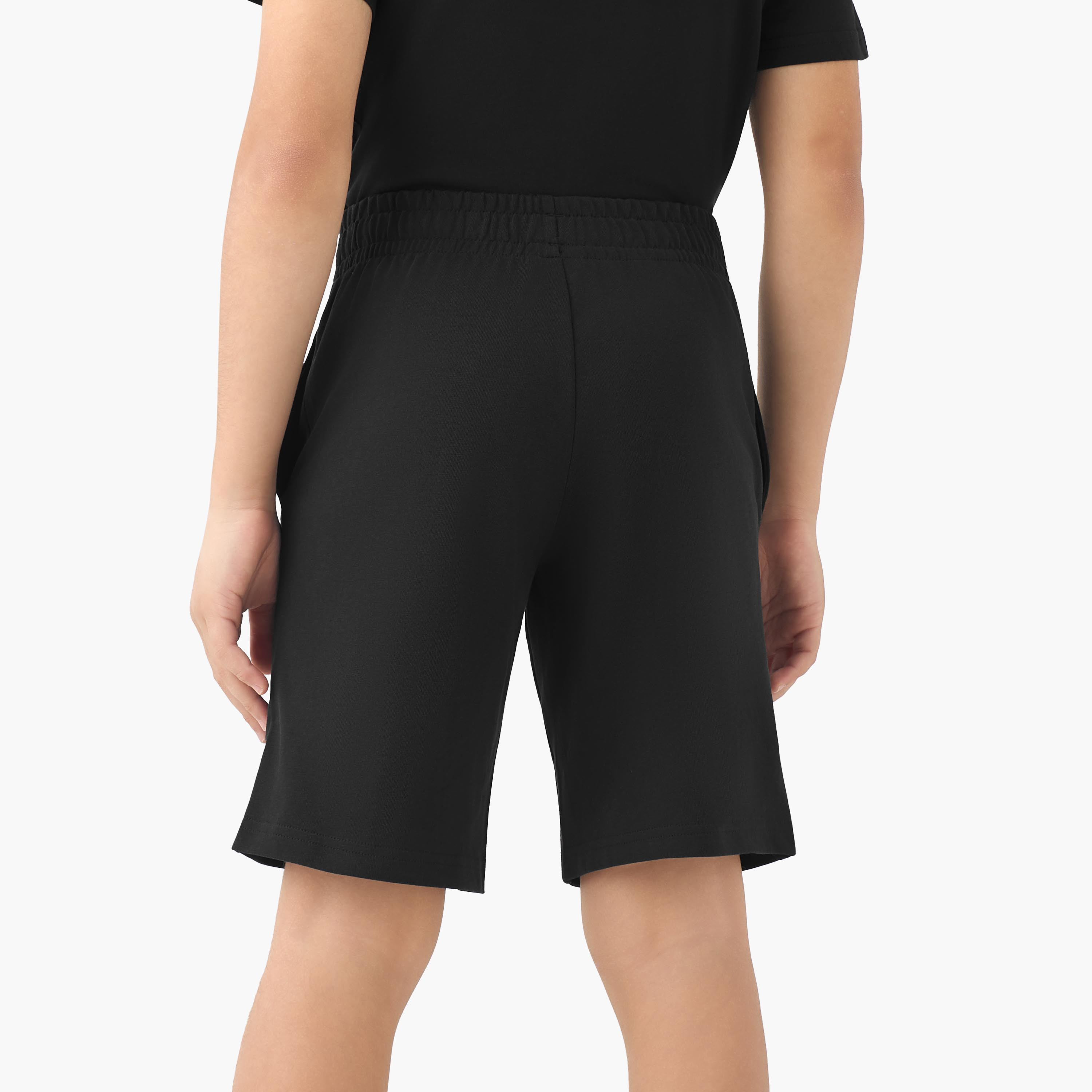PUMA Knee Length Elasticated Shorts with Logo Print-sports-boys-clothing-bottoms-shorts-image-3