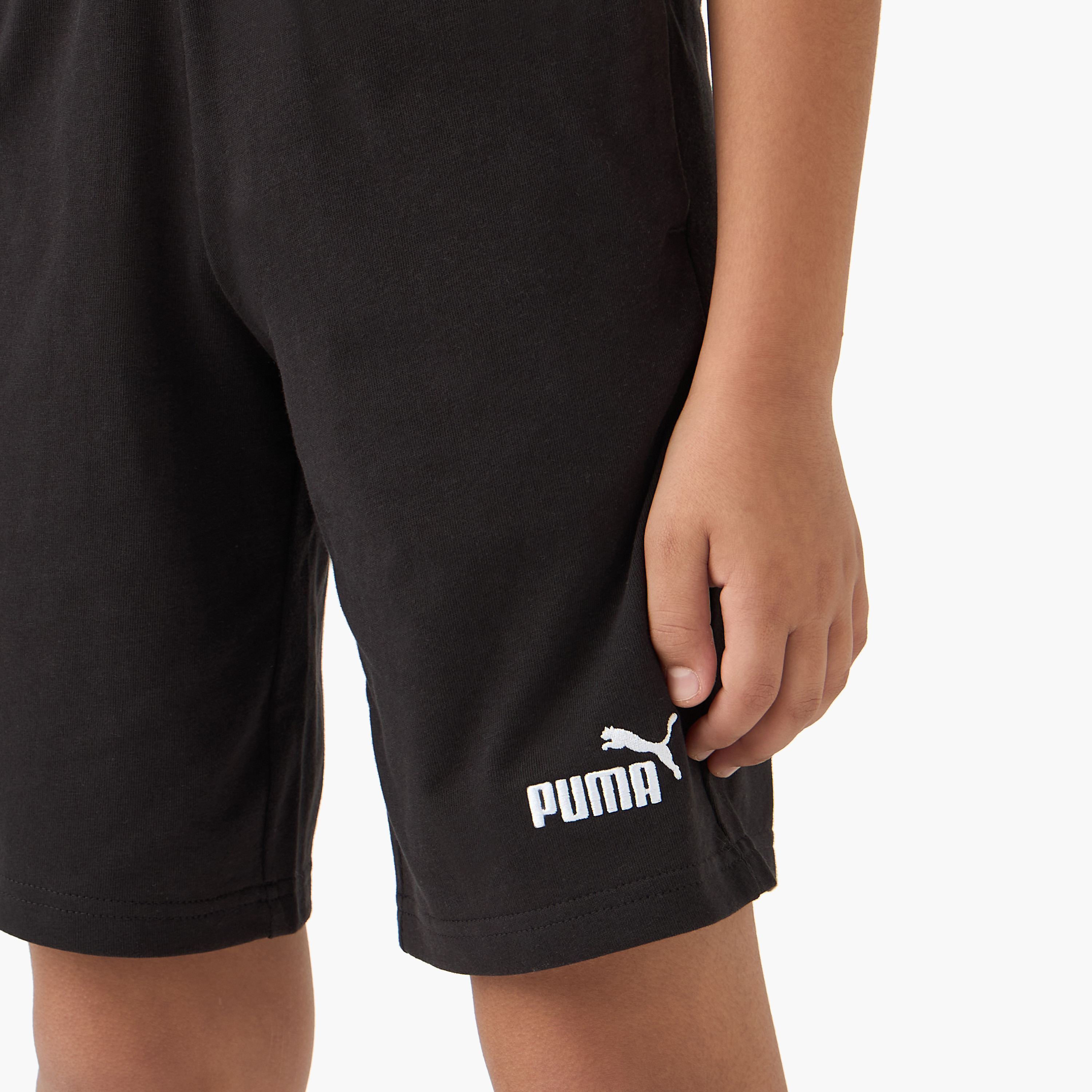 PUMA Logo Detail Shorts with Elasticated Waistband-boys-clothing-sportswear-bottoms-image-4