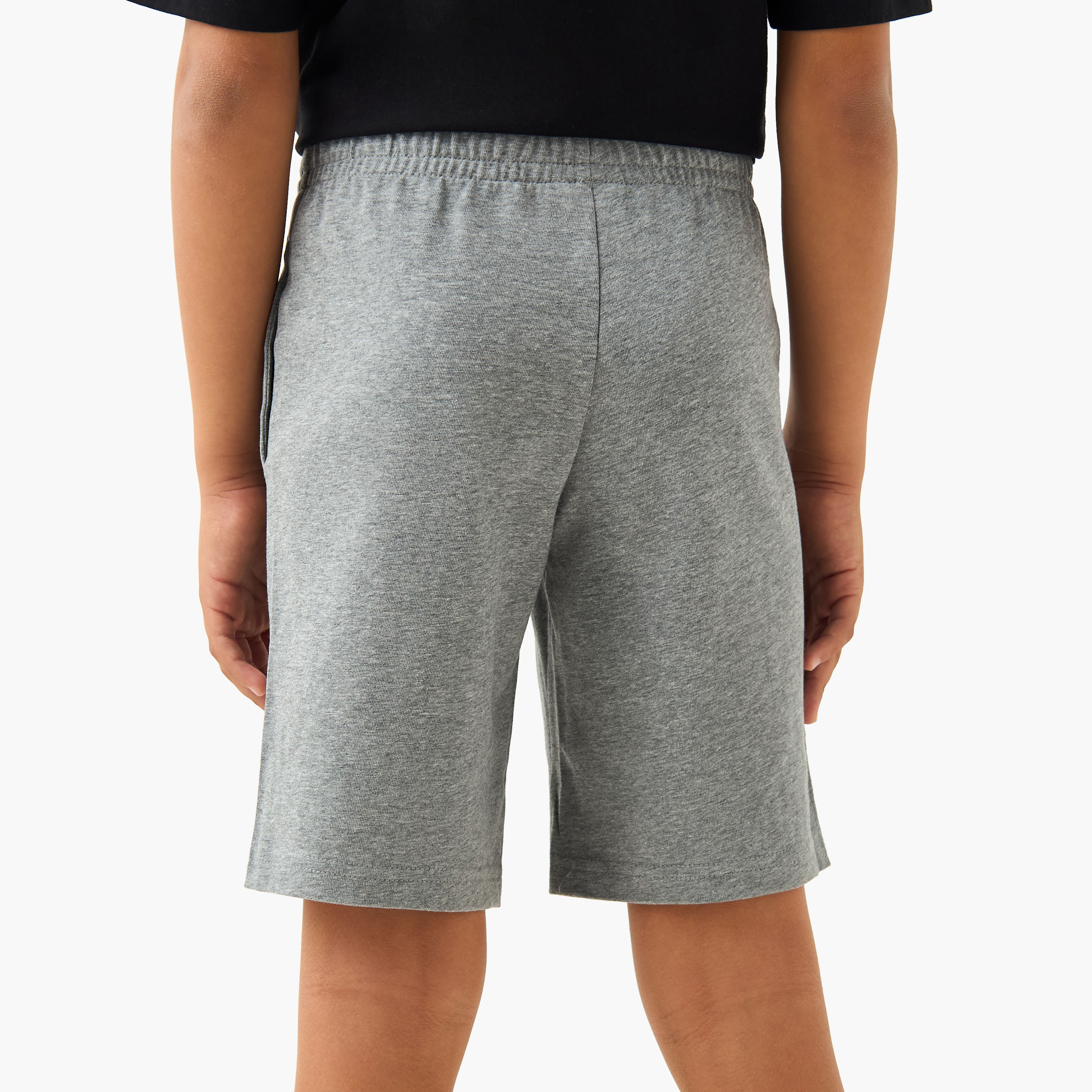 PUMA Knee Length Elasticated Waist Shorts with Logo Embroidery-sports-boys-clothing-bottoms-shorts-image-3