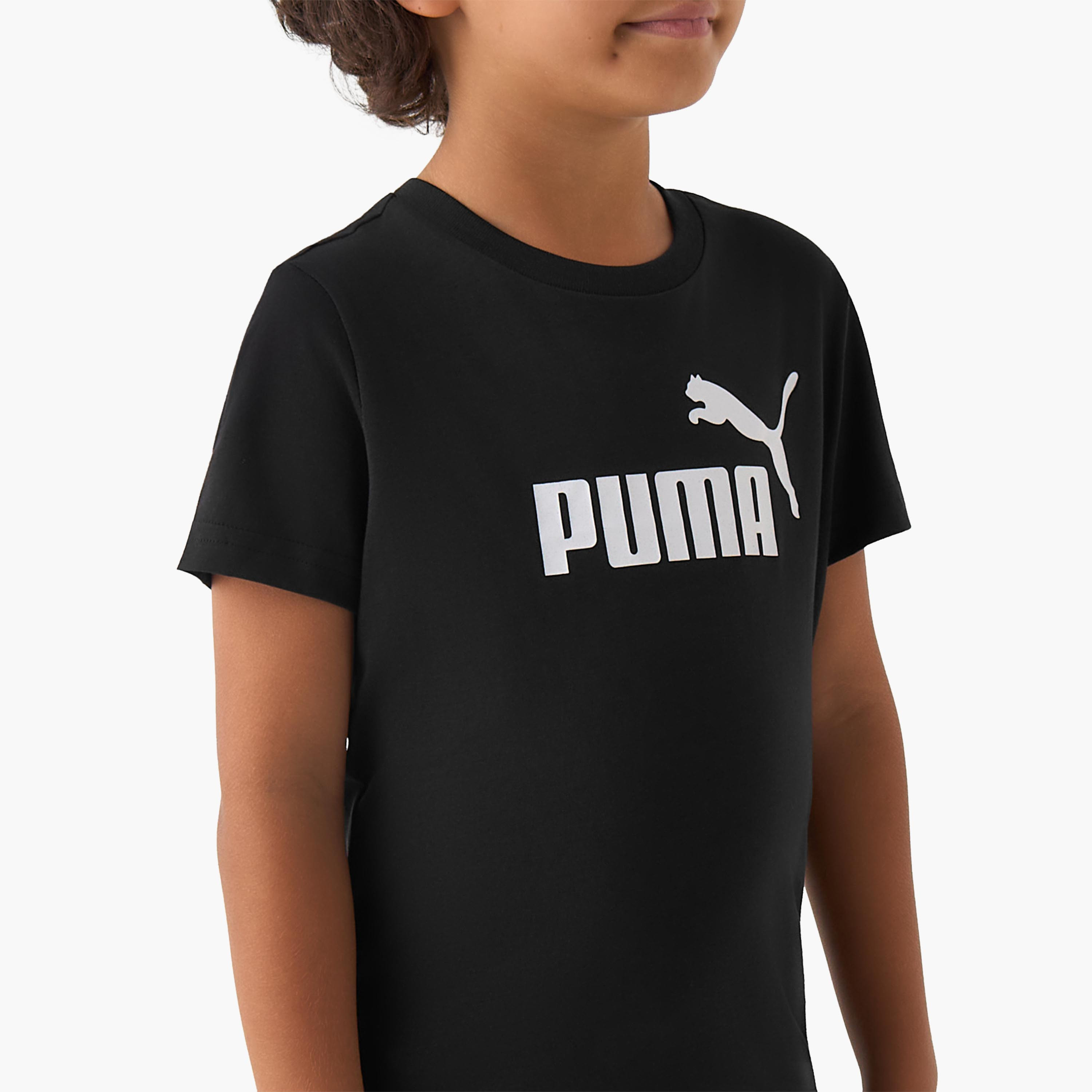 PUMA Crew Neck Short Sleeves T-shirt with Logo Print-boys-clothing-sportswear-tops-image-4